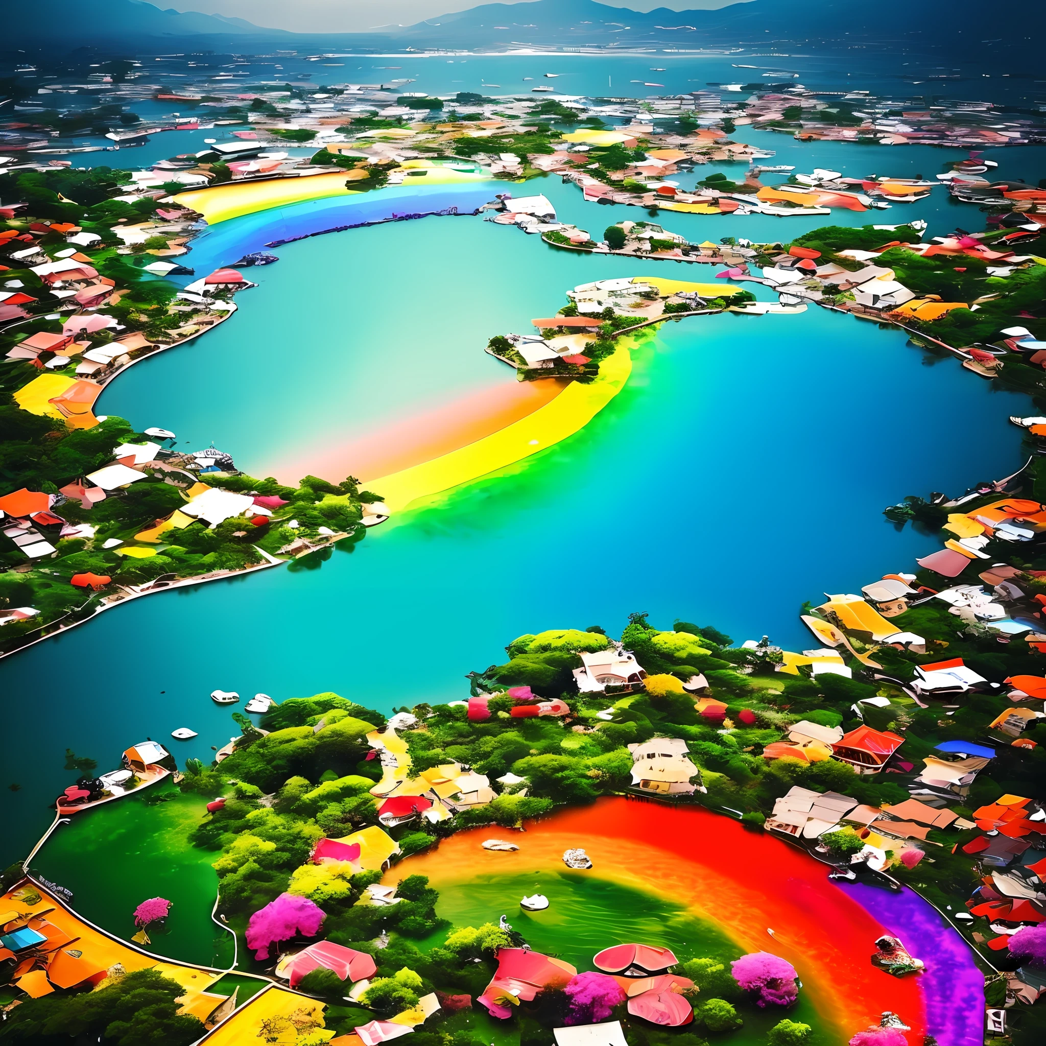 A world in the sky、Water is also floating、rainbows --auto