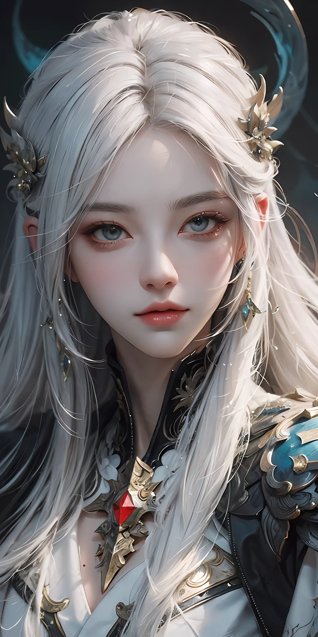 a close up of a woman with white hair and a white mask, beautiful character painting, guweiz, artwork in the style of guweiz, white haired deity, by Yang J, epic exquisite character art, stunning character art, by Fan Qi, by Wuzhun Shifan, guweiz on pixiv artstation