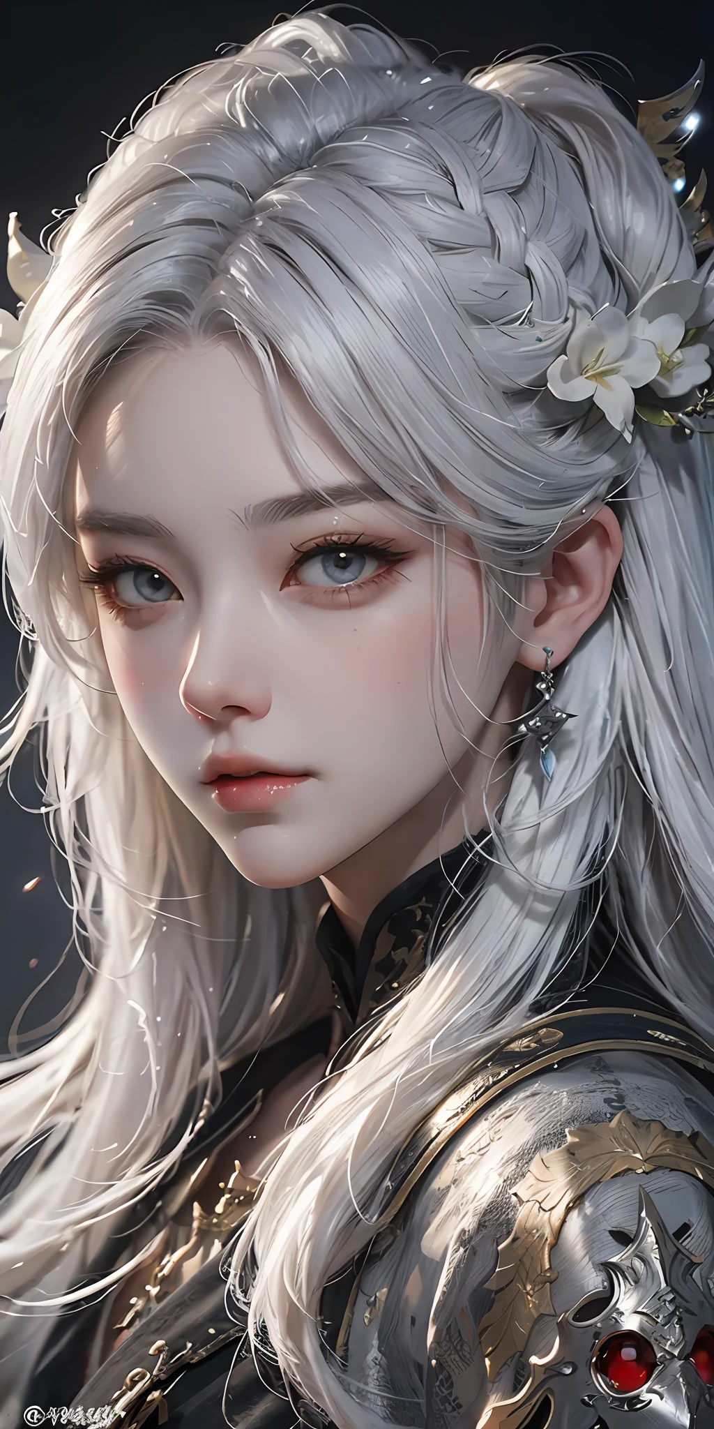 a close up of a woman with white hair and a white mask, beautiful character painting, guweiz, artwork in the style of guweiz, white haired deity, by Yang J, epic exquisite character art, stunning character art, by Fan Qi, by Wuzhun Shifan, guweiz on pixiv artstation