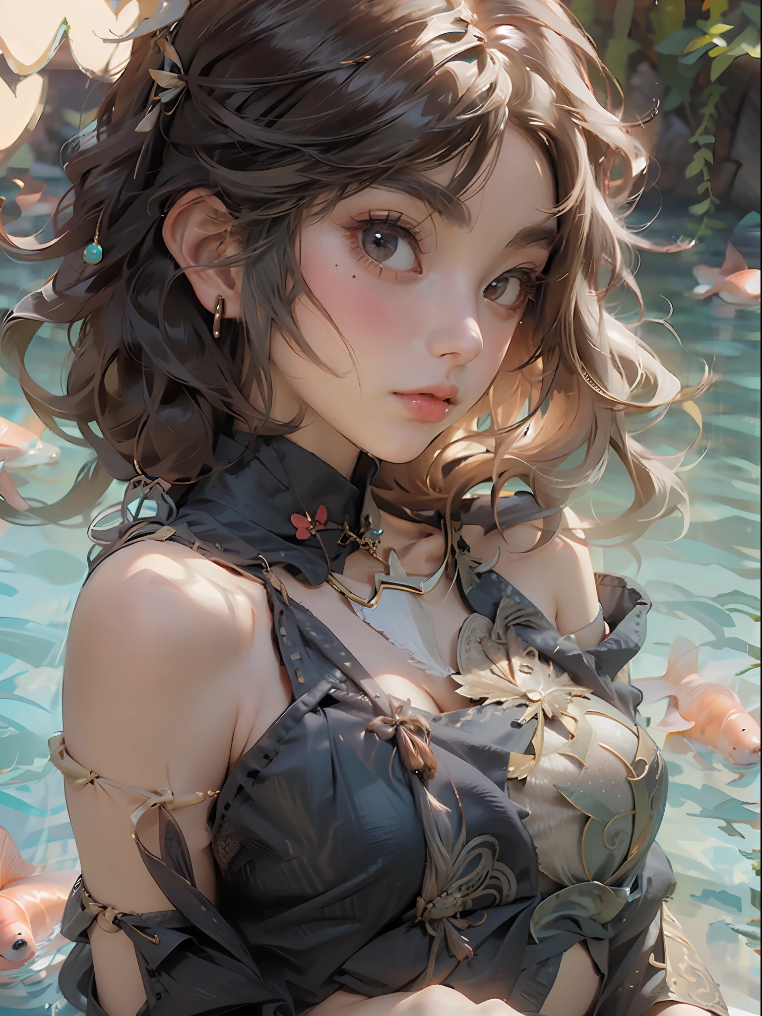 (masterpiece: 1.2, best quality), (Olivia Dunn) realistic, retro, (real image, intricate details, depth of field), (1girl, solo), makeup, parted lips, very detailed, face perfect, cleavage, sheer, erect, nsfw, (small boobs: 1.1), (skindentation), thick thighs, wide hips, small waist, big shiny coral lips, micro bikini, string bikini