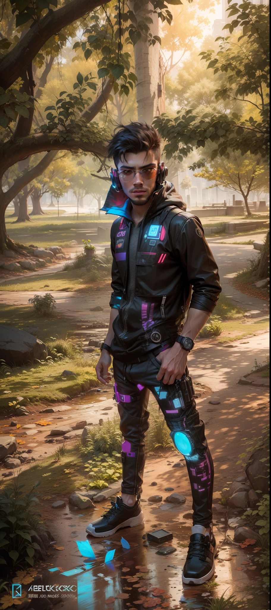 Change background cyberpunk handsome boy, realistic face, 8k, ultra realistic,