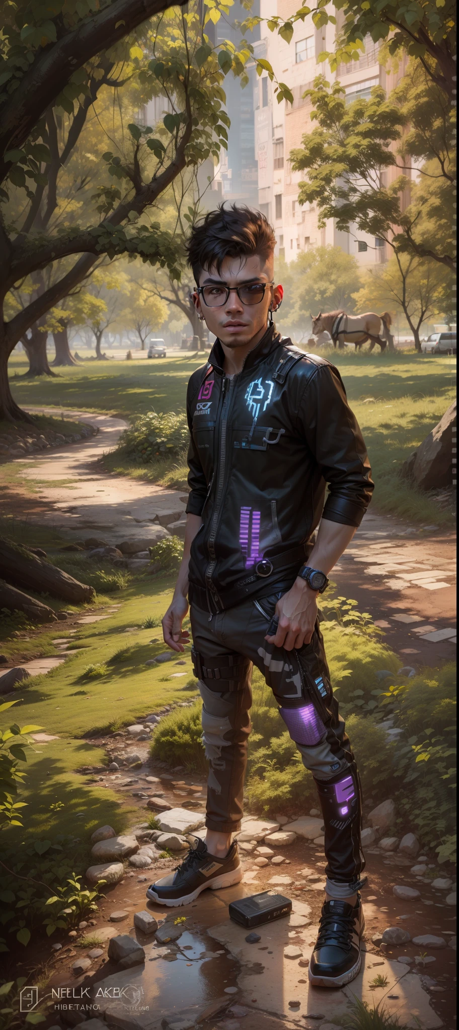 Change background cyberpunk handsome boy, realistic face, 8k, ultra realistic,