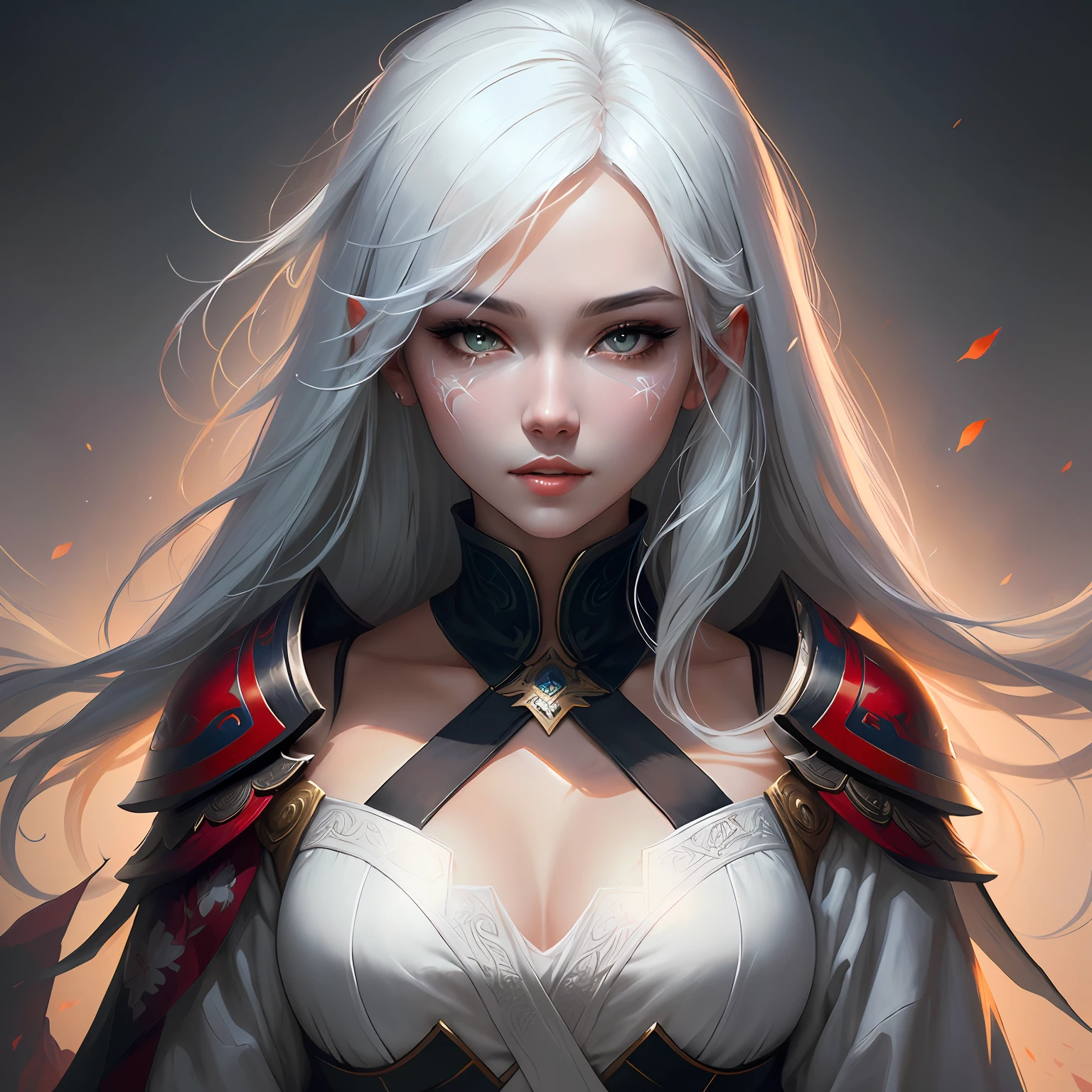 a close up of a woman with white hair and a white mask, beautiful character painting, guweiz, artwork in the style of guweiz, white haired deity, by Yang J, epic exquisite character art, stunning character art, by Fan Qi, by Wuzhun Shifan, guweiz on pixiv artstation