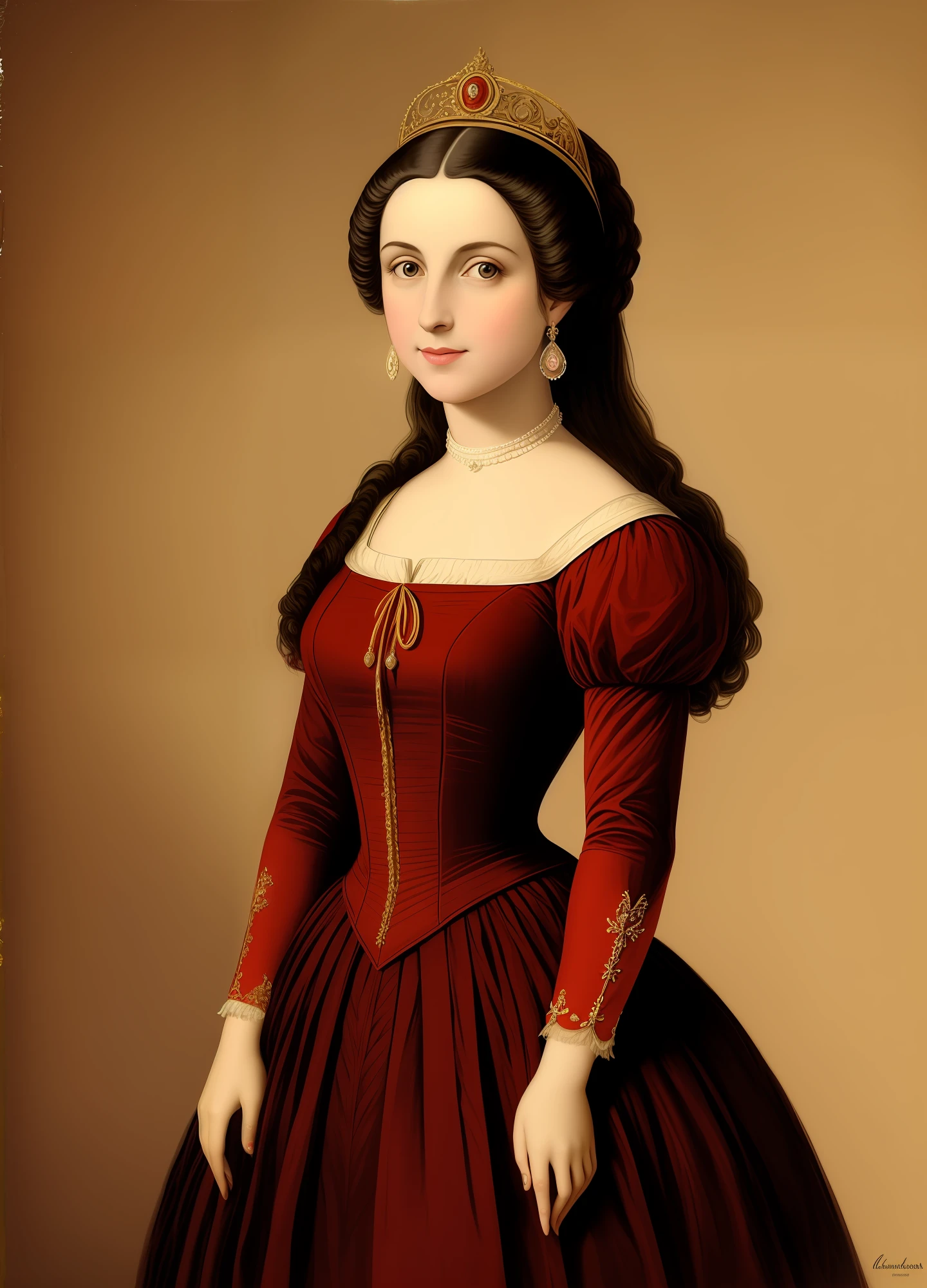 Imagem ultra realista de Infanta portuguesa em 1810
