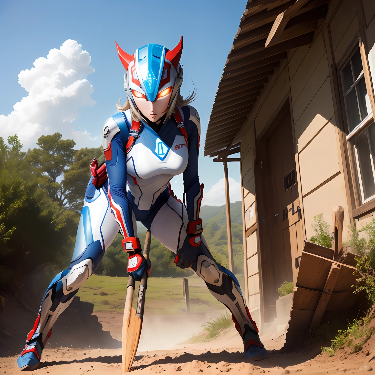 The female Ultraman digs out the timer