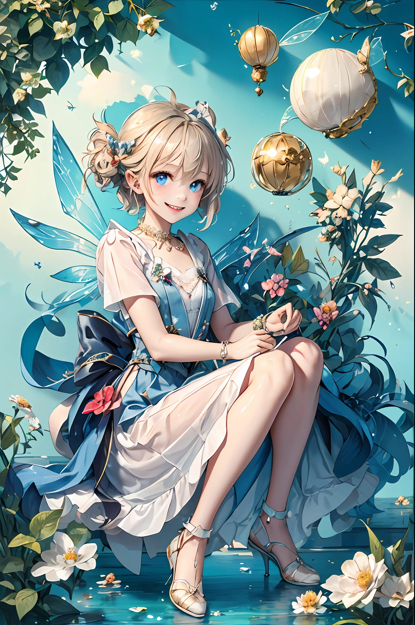 Welcome to the unknown、A little fairy will guide you、kindly smile、Beautiful girl with a sense of transparency、beautiful fairies、small ears、fly about、prank