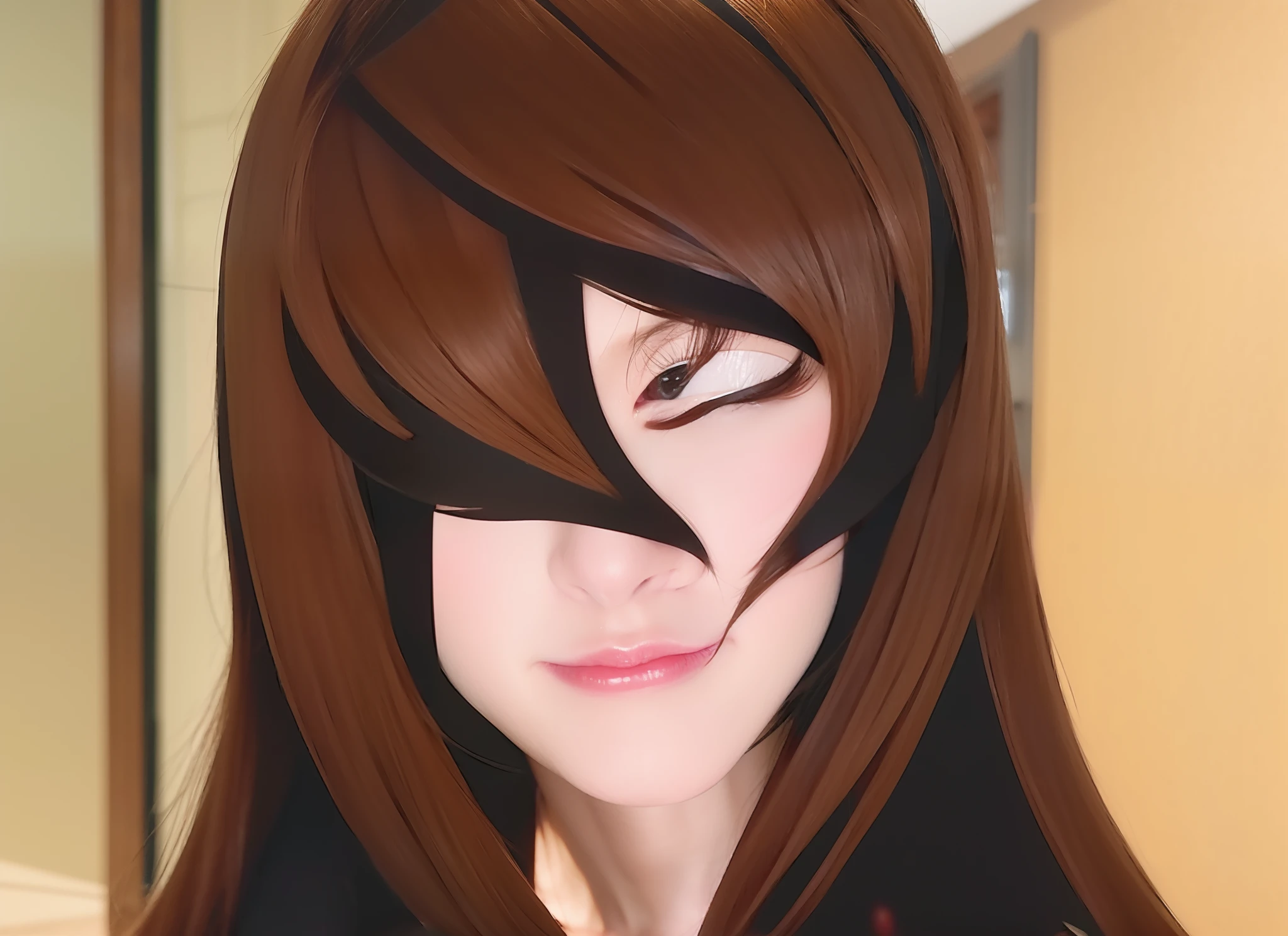 Girls,brown hair,long hair,realistic, beautiful