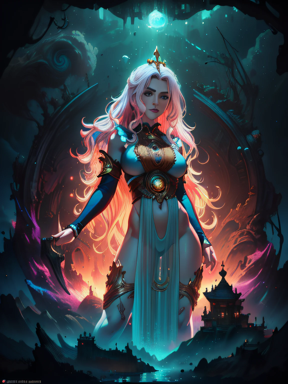 Masterpiece, top quality, best quality), (((Beautiful anime style girl,))), 20 years old, oversize model, ((((Super huge breasts))), (((Blue wavy hair))), Extreme detail, Colorful, Glowism, Poseidon theme, Art concept art by Kahngriffith and Vadim Kashin, ethereal, standing, perfect, pure form, golden ratio, by Brian Froud, Carne Griffiths, Wadim Kashin and John William Waterhouse,full body, masterpiece, best quality, (extremely detailed unity 8k CG wallpaper), (best quality), (best illustration), (best shadow), absurdities, realistic lighting, night, darkness, giant, Goddess, Ancient Goddess, Aphrodite, deity, glorious pose, night, moon, beautiful detailed brightness, luminous background glow,A masterpiece ultrarealistic ultra detailed full body portrait of a very beautiful Barbarian girl, massurrealism. medium shot, intricate, elegant, sexy, revealing, by stanley artgerm lau, wlop, rossdraws, james jean, andrei riabovitchev, marc simonetti, light by julie bell, ismail inceoglu, porcelain skin. global illuminatio,transparent clothes,open pants buttons showing pubic hair, perfect vaginal shape,small breasts, small breasts, peeping pink peeps,(masterpiece), floating vintage clock, exposed small breasts, visible pubic hair, view from below, floating antique clock, cloudy night sky storm, sunset red clouds storm cloudy, rough sea, psychedelic waves, skin and clothes wet with water, drops of water, floating bubbles, magical lights,face by tom bagshaw art station,, Moon Goddess, Full Length Figure, Contemptuous Gaze, Detailed Face, (Naked: 1.4), (See-Through Lingerie: 1.3),Transparent clothing, slight smile,Jean-Baptiste Monge style, bright, beautiful , splash, Glittering , cute and adorable, filigree, , rim lighting, lights, extremely , magic, surreal, fantasy, digital art, , wlop, artgerm,perfect female body close-up, full body, visible vaginal hair, pink pesones, transparent clothes