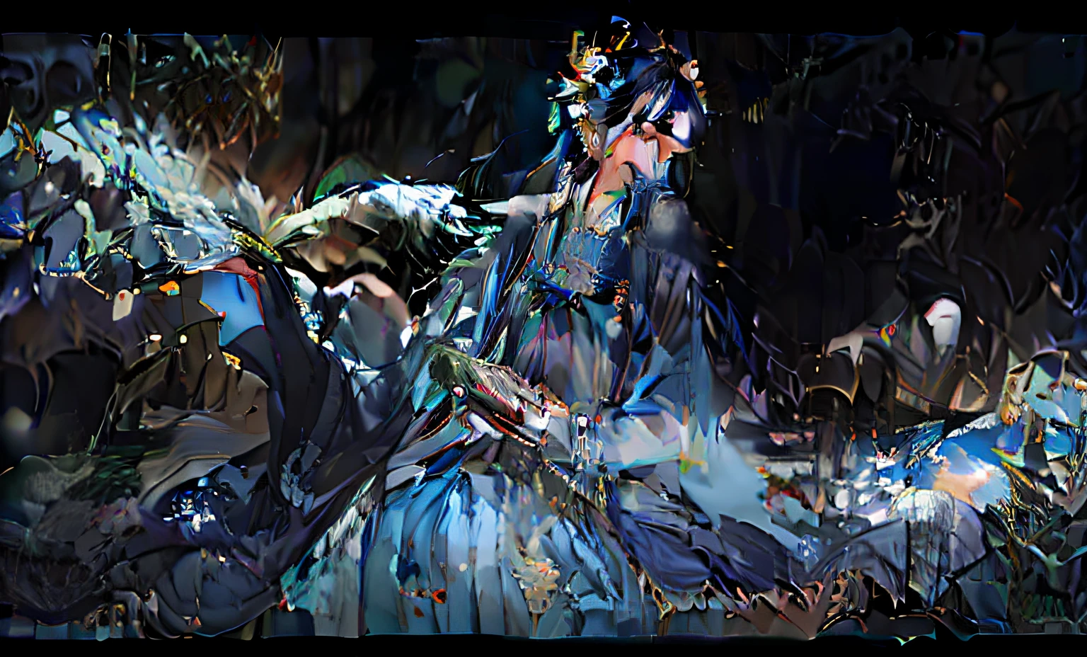 A woman in a blue and white dress holds a spray of water, Guviz-style artwork, cgsociety and fenghua zhong, Palace ， A girl in Hanfu, trending on cgstation, Fanart Meilleure ArtStation, Guviz, inspired by Chen Yifei, Beautiful character painting, Beautiful digital artwork, ross tran and wlop