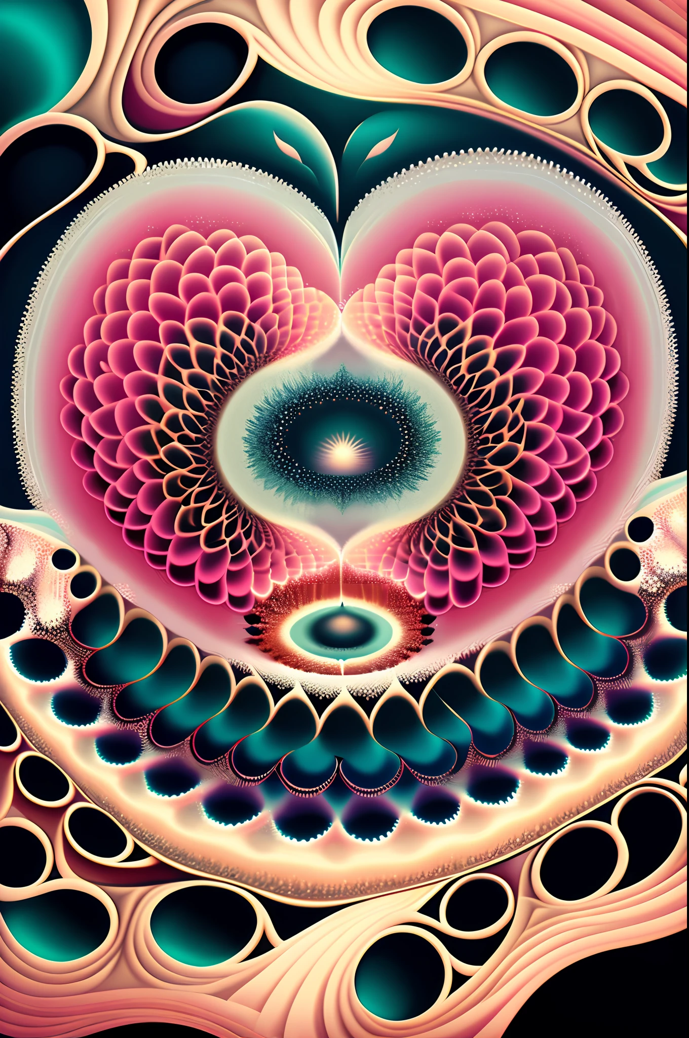 arte greatwave Alex cinza arte Fractal Face happy Splitting, Tons rosa