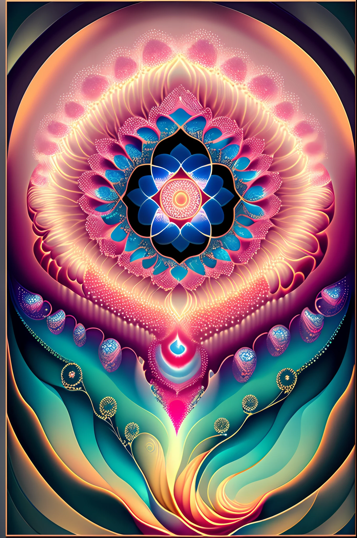 arte greatwave Alex rose arte Fractal Face feliz Splitting, Tons rosa