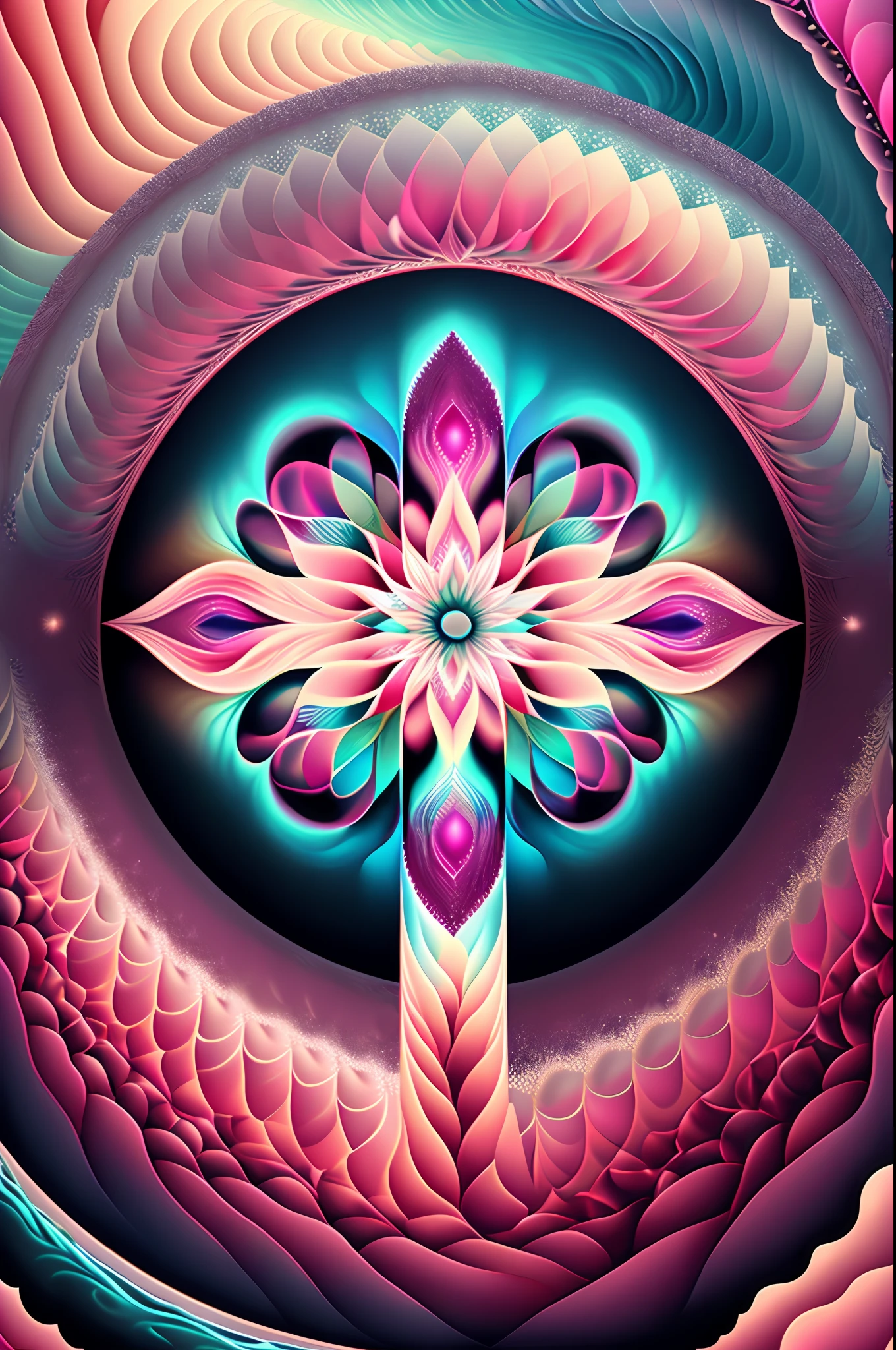 arte greatwave Alex rose arte Fractal Face feliz Splitting, Tons rosa