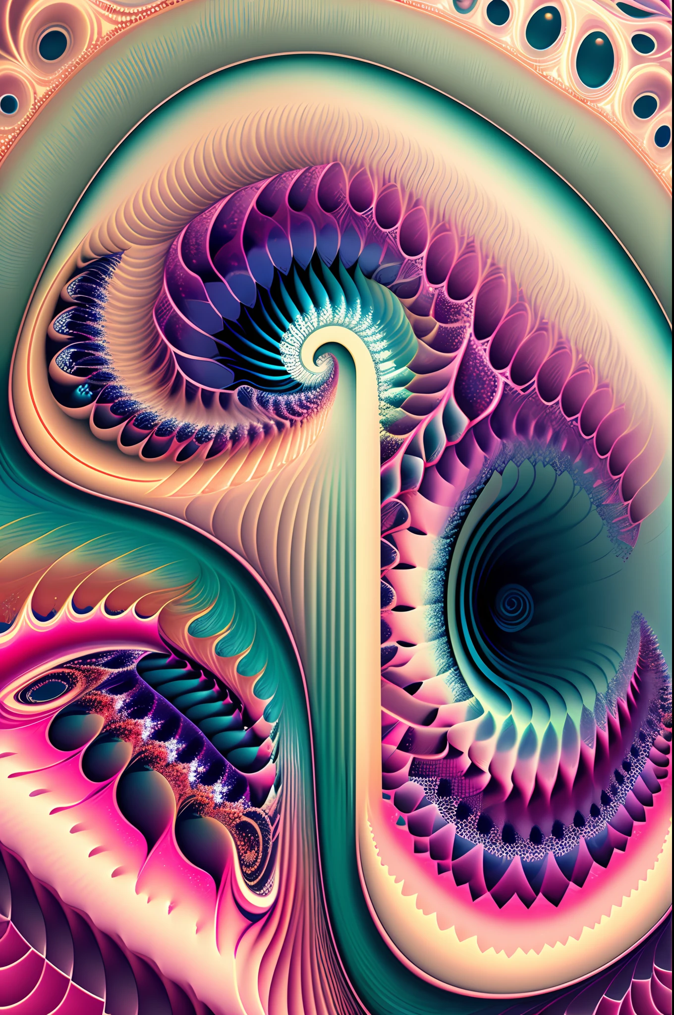 arte greatwave Alex rose arte Fractal Face feliz Splitting, Tons rosa