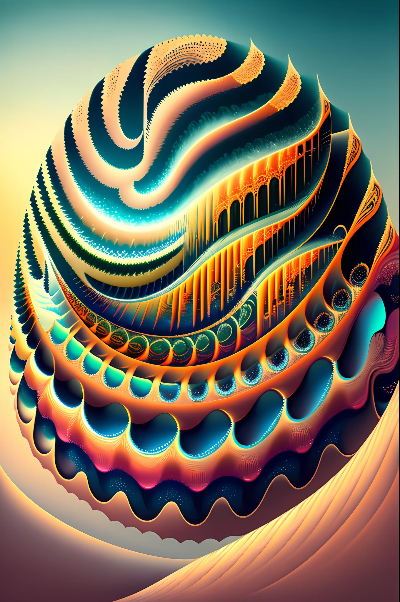 arte greatwave Alex tons alegres arte Fractal Face feliz Splitting, Tons rosa
