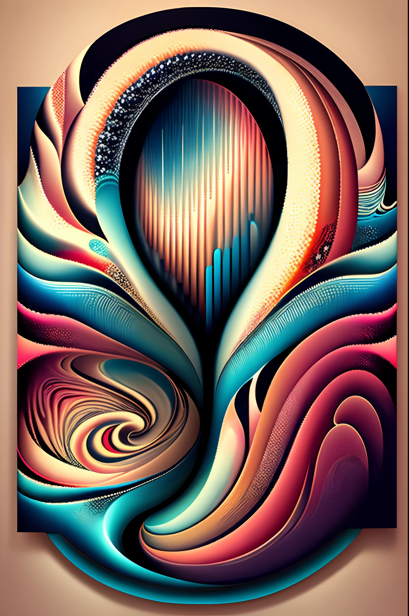 arte greatwave Alex tons alegres arte Fractal Face feliz Splitting, Tons rosa