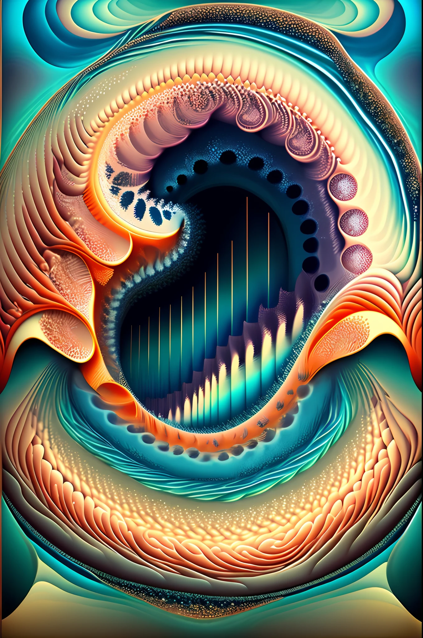 arte greatwave Alex tons alegres arte Fractal Face feliz Splitting, Tons rosa