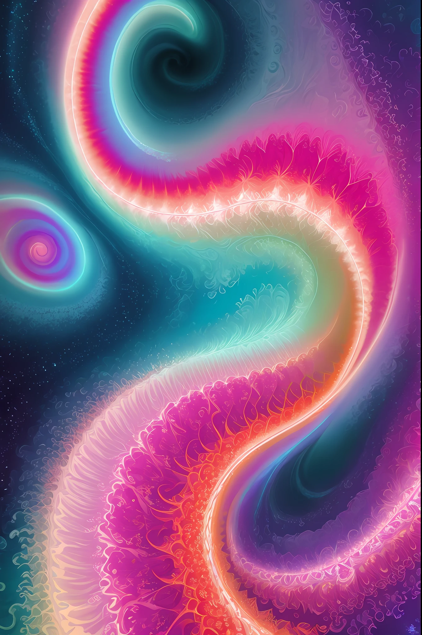 arte greatwave Alex tons alegres arte Fractal Face feliz Splitting, Tons rosa, cores vibrantes