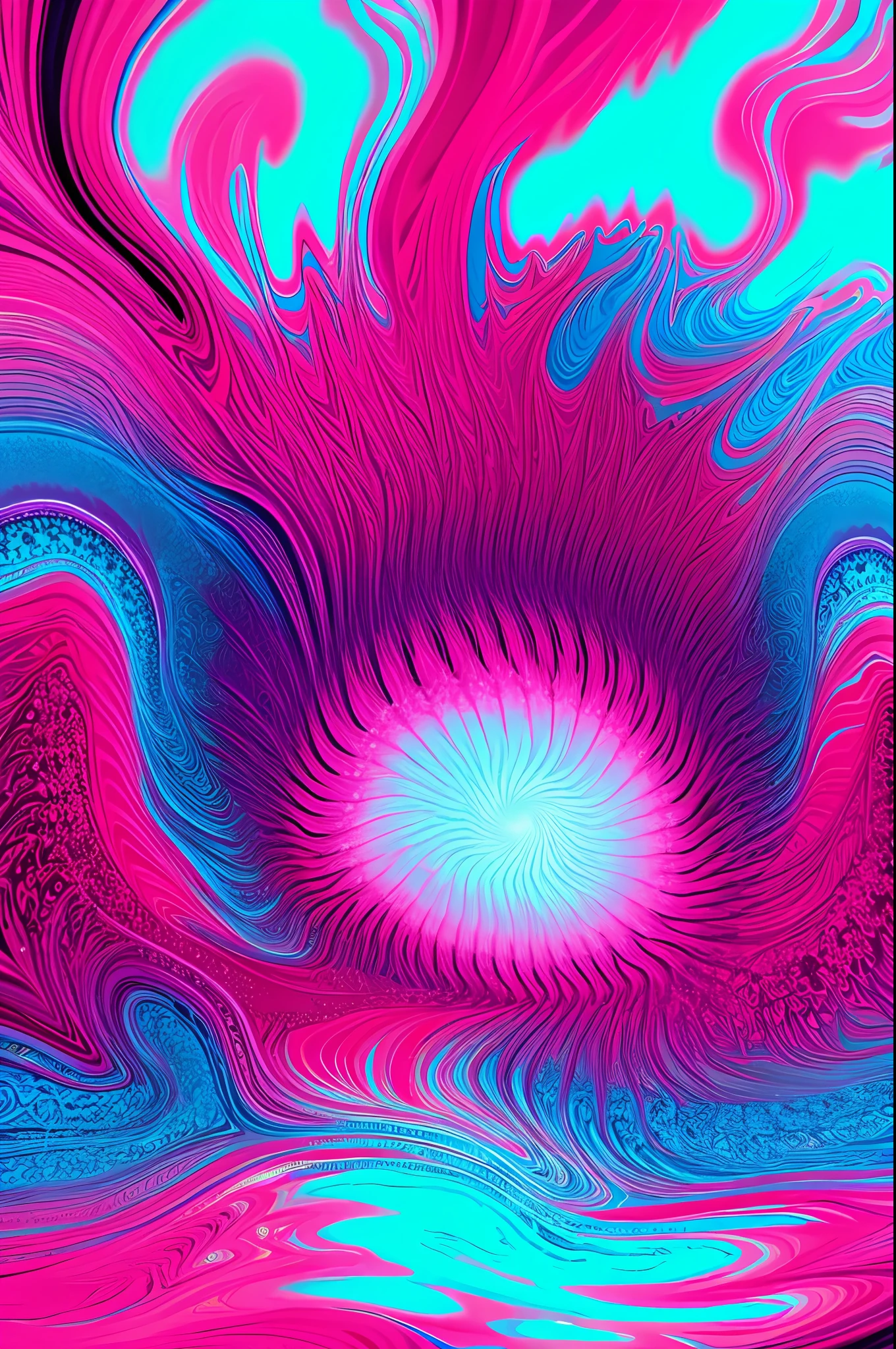 arte greatwave Alex tons alegres arte Fractal Face feliz Splitting, Tons rosa, cores vibrantes