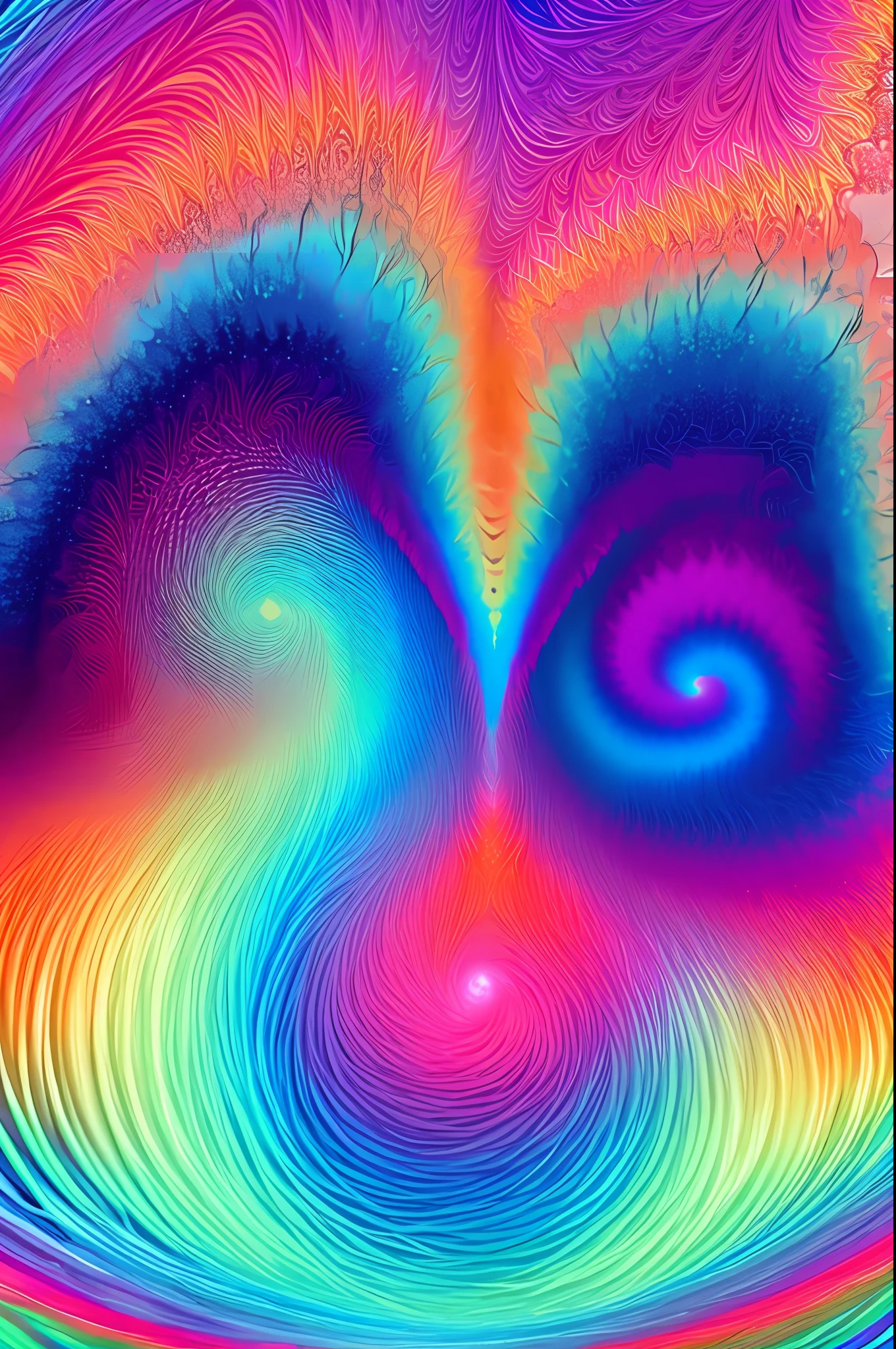 arte greatwave Alex tons alegres arte Fractal Face feliz Splitting, Tons rosa, cores vibrantes