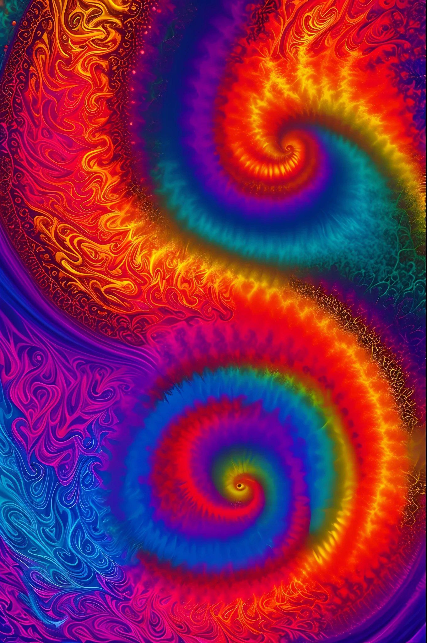 arte greatwave Alex tons alegres arte Fractal Face feliz Splitting, Tons rosa, cores vibrantes