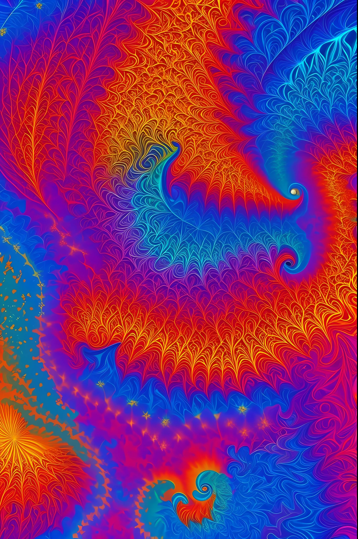 arte greatwave Alex tons alegres arte Fractal Face feliz Splitting, Tons rosa, cores vibrantes