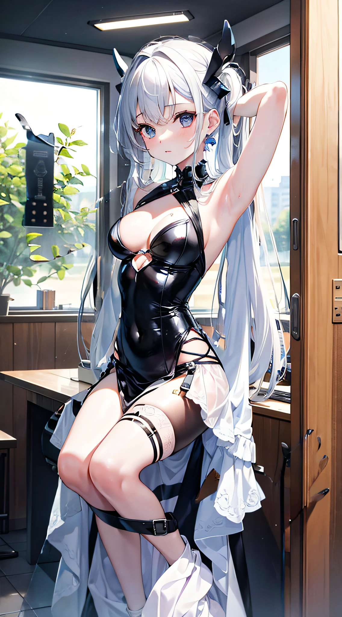 Remove the body from below and complete the body of the girl above that body