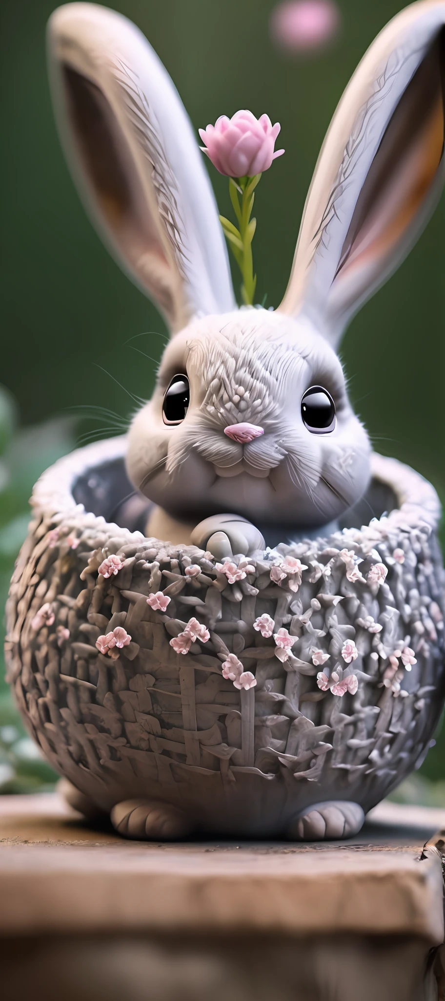 bunny, blur, bunny, flower, nature, no_humans, depth of field, to8contrast style, DARK_Glam, wearing DRK_Glam, deep shadows, (dark: 1.4) --auto --s2