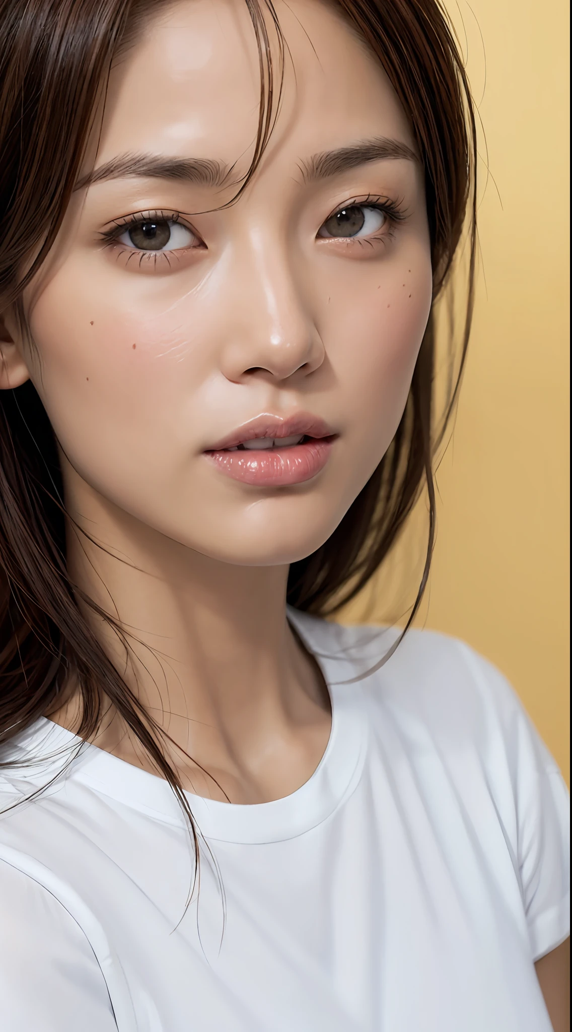 doress、(Photorealsitic:1.4)、(hyper realisitic:1.4)、(realisitic:1.3)、(Smooth lighting:1.05)、(Improved lighting quality in movies:0.9)、32K、1girl in、20 years girl、Realistic lighting、Back lighting、Facial light、raytrace、(brightened light:1.2)、(enhanced quality:1.4)、(Top quality real texture skins:1.4)、finely eye、finerly detailed face、Fine quality eye、(Tired, sleepy and satisfied:0.0)、 close up of face、tshirts、(enhance body line mood:1.1)、(Increase the beauty of skin texture:1.1)、((Aya Ueto))、TOKYOcty、Ginza、Shopping