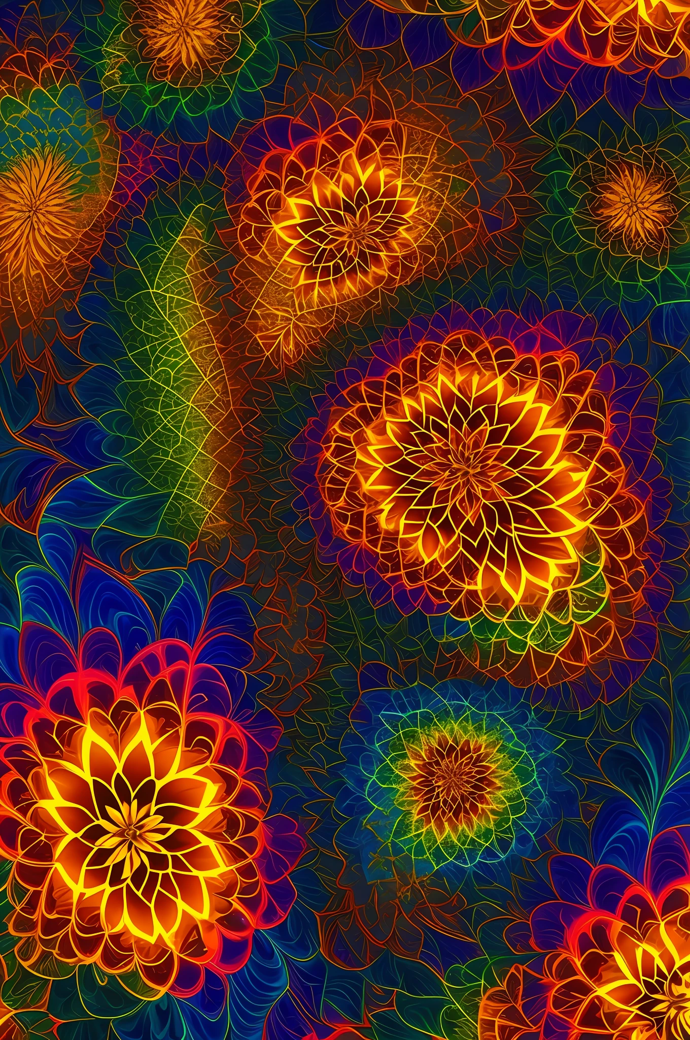 art greatwave Alex cheerful tones art Fractal Face Splitting hearts cores vibrates