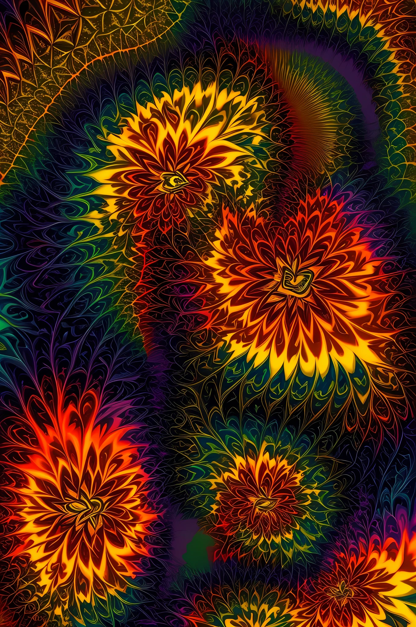 art greatwave Alex cheerful tones art Fractal Face Splitting hearts cores vibrates