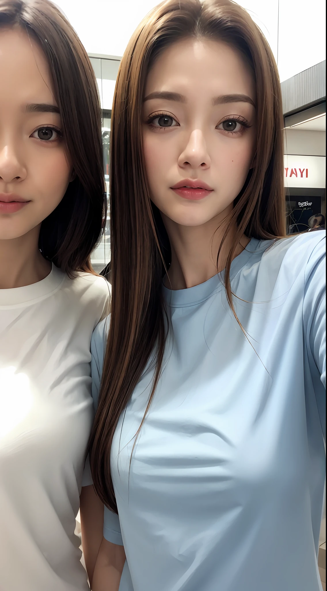 doress、(Photorealsitic:1.4)、(hyper realisitic:1.4)、(realisitic:1.3)、(Smooth lighting:1.05)、(Improved lighting quality in movies:0.9)、32K、1girl in、20 years girl、Realistic lighting、Back lighting、Facial light、raytrace、(brightened light:1.2)、(enhanced quality:1.4)、(Top quality real texture skins:1.4)、finely eye、finerly detailed face、Fine quality eye、(Tired, sleepy and satisfied:0.0)、 close up of face、tshirts、(enhance body line mood:1.1)、(Increase the beauty of skin texture:1.1)、((Aya Ueto))、TOKYOcty、Ginza、shopping、