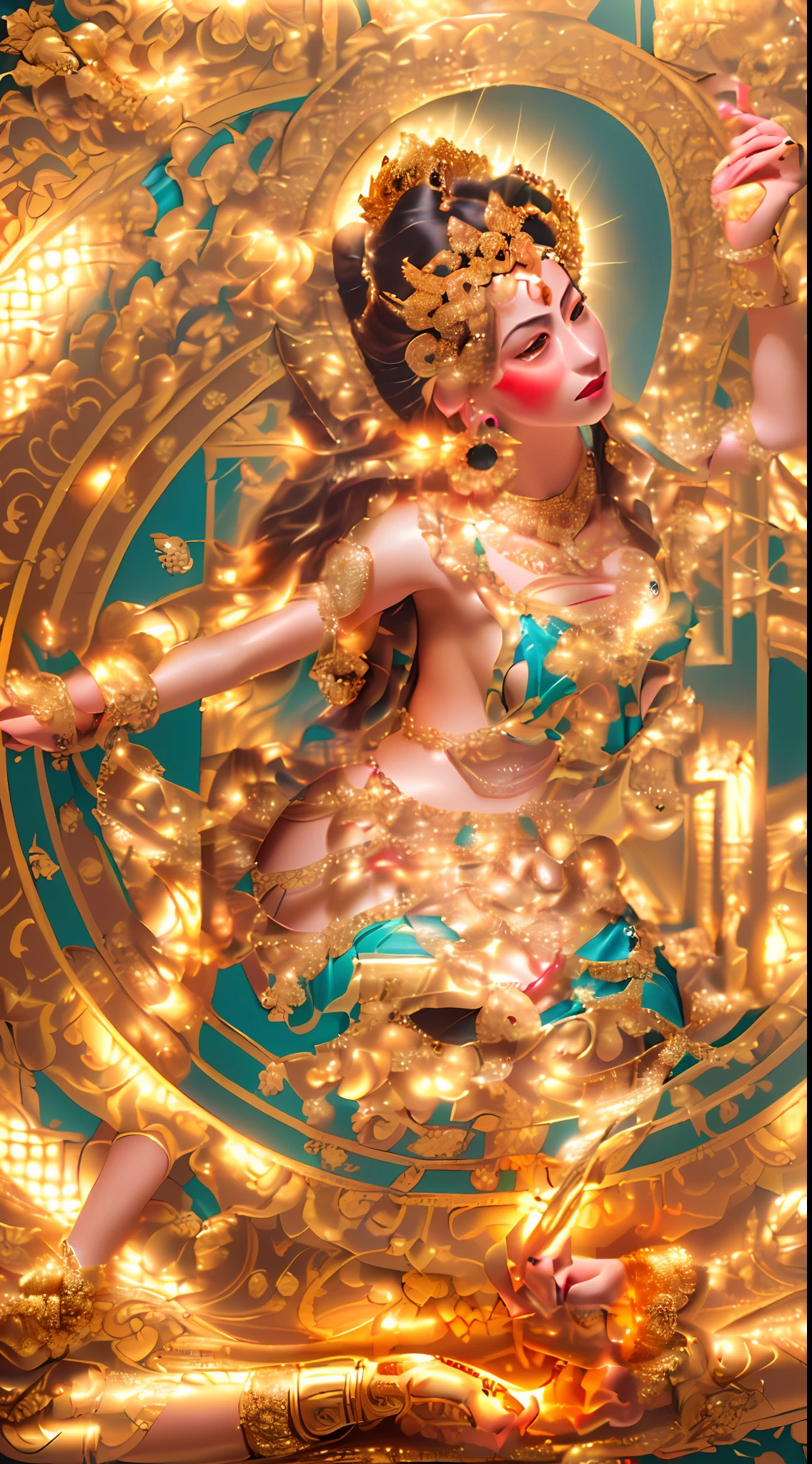 (((Close-up of woman with red skin))),Hold the bowl in one hand,Axe in one hand, The red skin is delicate and smooth, Skeleton dancer, Curly(RAW:1.2),(realisticlying:1.4),(Sharpness:1.2),(A woman who is),16 yaers old,(((body high:1.5))),(((Gemstones refract dazzling light))),((middlebreast:1)),(Abs:0.7),(glute:1.2),(healthy-looking skin, Thin skin, seductiveexpression, 二重まぶた,Jelly textured lips, Glowing lips,Small upturned lips,There is an eye in the middle of the forehead,(No clothes),The skin shines through,Flawless skin texture,Real pores,ctextured skin,choker necklace,Yingluo,(Wear gemstones,pearls,hisui,amber,),((Gorgeous and exquisite crown,gemstone setting)),(Dynamic hair,Hair hanging down the shoulders,Beaded hairpins,Nobile,wet skin texture),Glowing skin,Radiant hair,eyes looking at the lens,The head is illuminated with an aperture,The body shines,
High quality detailing, Cinematic lighting,((Contre-Jour)),absurderes, unbelievable Ridiculous, hugefilesize, ultra - detailed, A high resolution, The is very detailed,best qualtiy,tmasterpiece,illustratio,The is very detailed,CG,unified,8k 壁纸,Amazing Cleavage,finely detailled,tmasterpiece,(((dynamicposes))),(((A fighting stance))), ((Correct anatomy)),(((Correct dissection))The mythical Asuras, goddess of death, Goddess. Extremely high detail,
