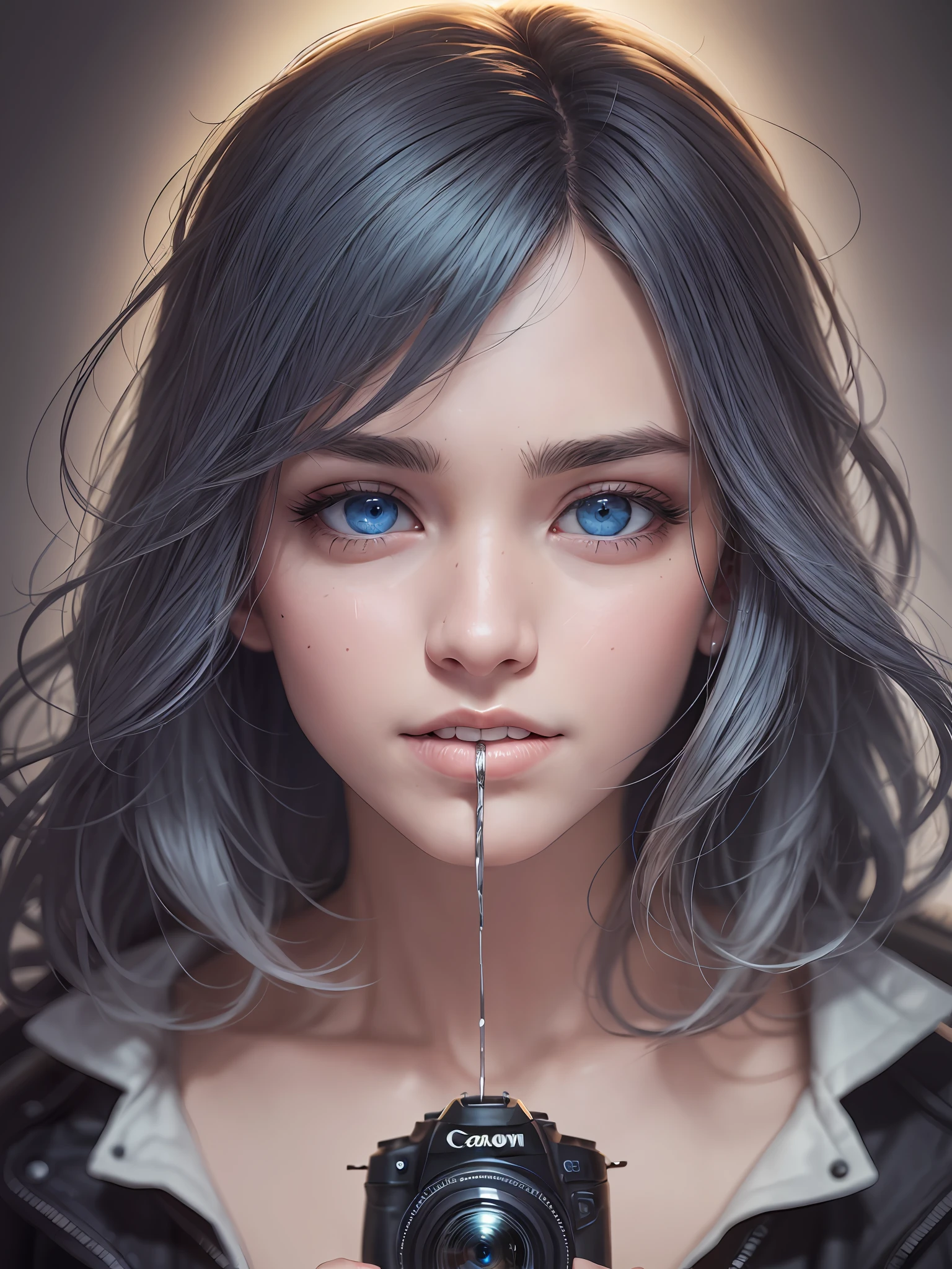 ¥Art ¥Digital Art ¥Consecrated Art ¥Award-Winning Art ¥ ONE MAN ¥Game ¥Anime ¥Medium Hair ¥Blue Eyes ¥Photorealistic Up close,look at the front camera ¥look at certain clenched teeth , challenging expression ¥facial muscle ¥perfect eye ,rosto perfeito ,textura natural do rosto detalhes hiperrealista ,intricate complex illustration winner of Premium, FULL HDR 16K , fechar, cinematic lighting effects,Canon 105mm