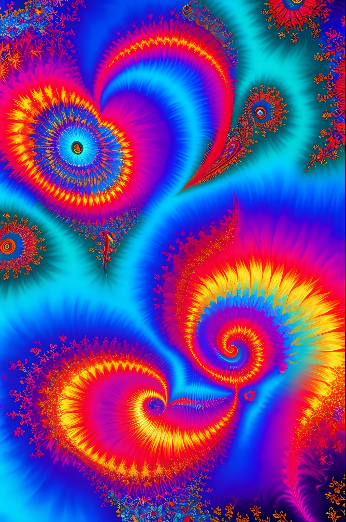 arte greatwave Alex tons alegres arte Fractal hearts Splitting , vibrant colors