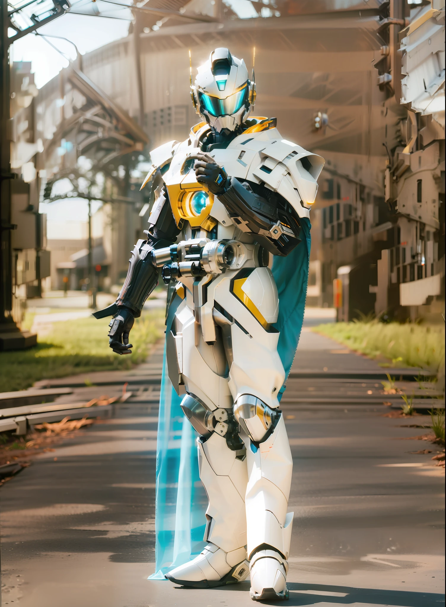 Realiy，photorealestic，Machinary，mechs，Technologie，musculous，glowing light eyes，Burly body，style of photography，Real scenery（Metallic texture 1.8）（Excess detail 2）（High resolution1.6）（4K clarity1.9)（Carbon fiber 1.5）（Metal reflection 1.5），Neon lights