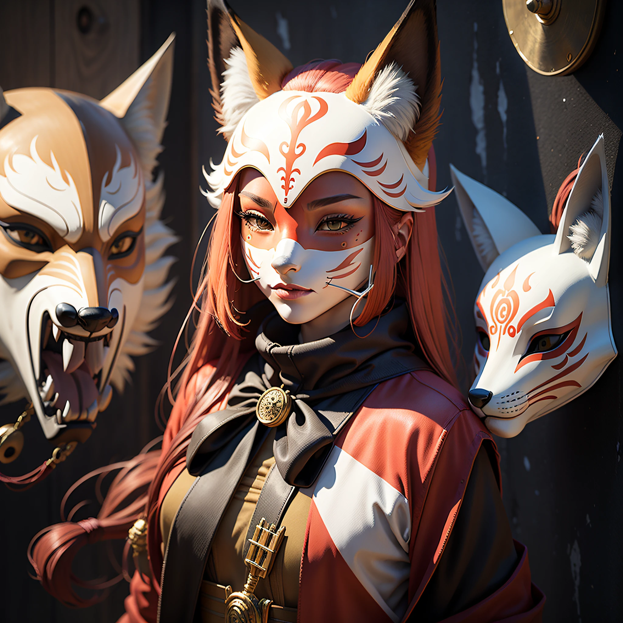 National Style Fox Mask Complete with ten different mask walls