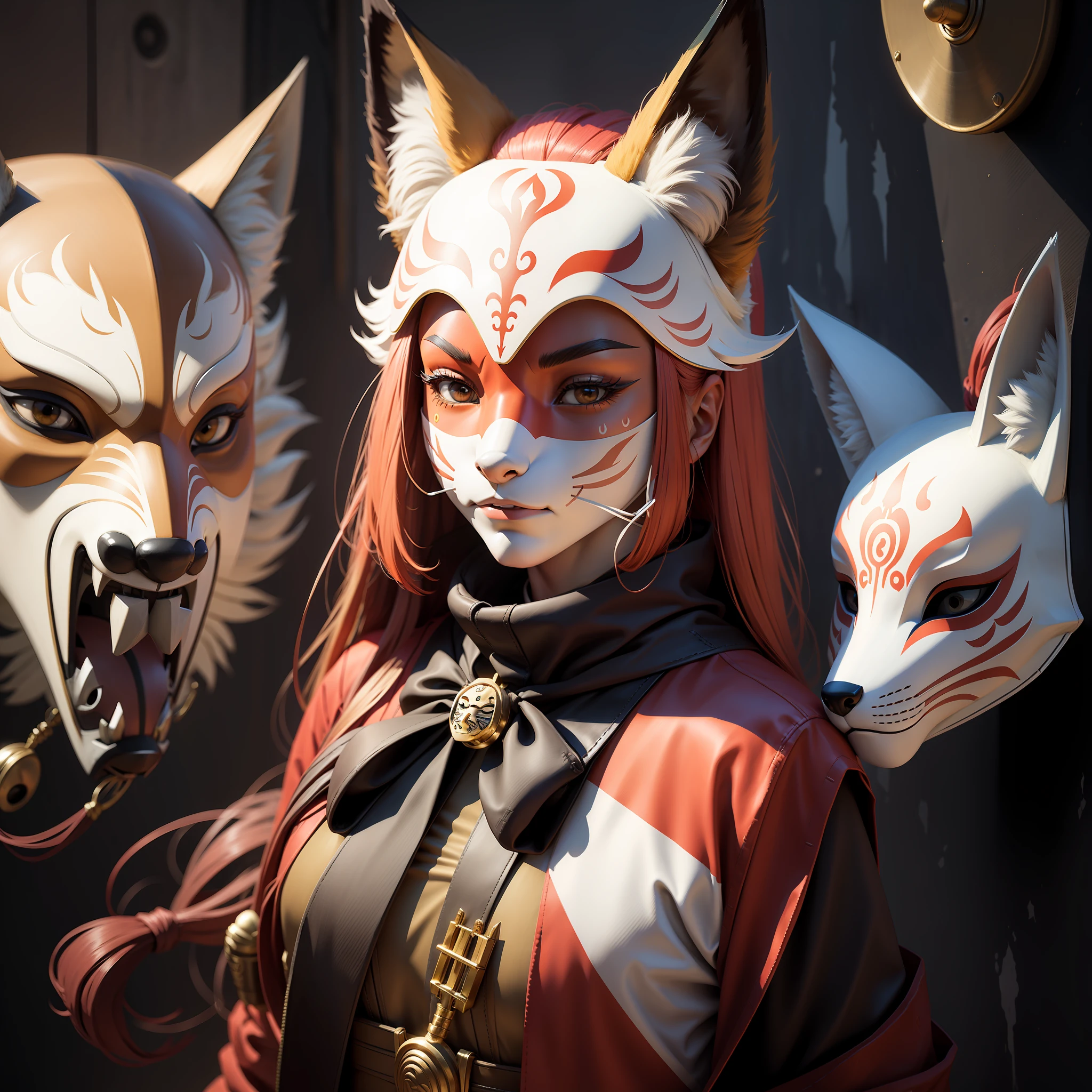National Style Fox Mask Complete with ten different mask walls
