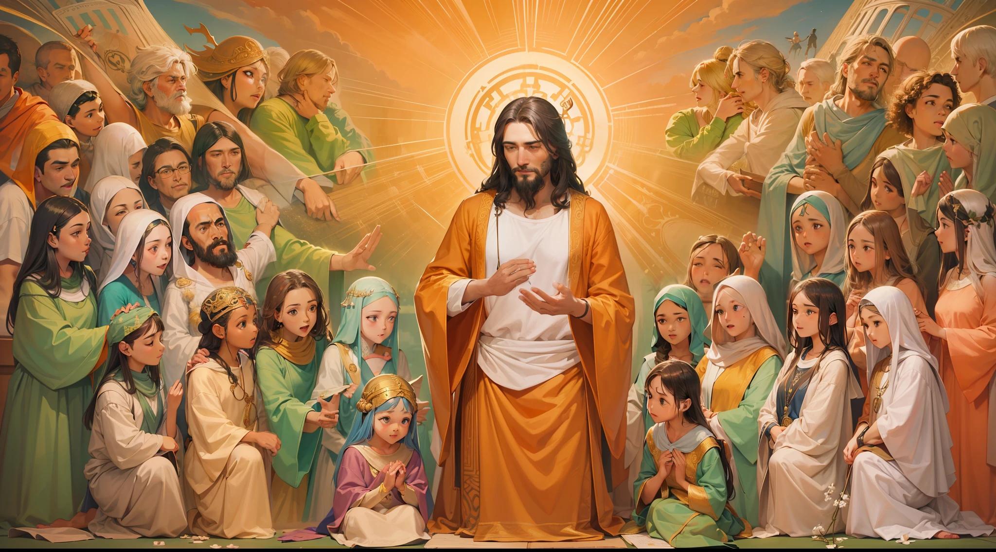 Jesus, the Philosopher of Wisdom"
description:
In this unique creation in SeaArt, we portray Jesus Christ as a philosopher of wisdom, Exploring the depths of human knowledge and understanding. With delicate strokes and evocative colors, This image captures the transcendental essence of his wisdom and compassion.
The scenario shows Jesus in the midst of a serene environment, surrounded by disciples and followers eager to absorb his transformative words. Seu olhar profundo reflete uma mente iluminada, mergulhada nas verdades universais do ser e do existir.
Por meio dessa arte inspiradora, Witness the fusion between spirituality and the search for truth, representing Jesus not only as a historical figure, but as an eternal symbol of wisdom and love. His calm posture and gentle gestures radiate a presence that transcends time, inviting us to reflect on the purpose of life and the mysteries of the universe.
Explore cada detalhe meticuloso desta imagem, where knowledge and compassion come together in harmony. Feel the connection to the brilliant mind of the Philosopher of Wisdom and let his words touch the core of your soul.
Ao contemplar essa obra, allow yourself to be inspired by the timeless lessons Jesus taught us, inviting us to seek inner truth and to understand the inestimable value of empathy and mutual understanding.
Get ready for a journey of reflection and self-discovery, in which the philosophy of Jesus echoes through the ages, illuminating the path to a more meaningful and enriching existence.