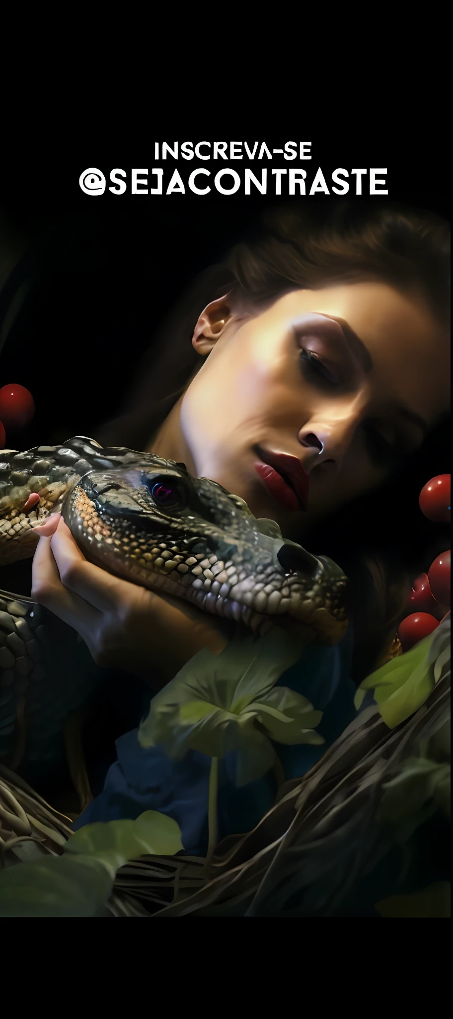 There is a woman holding a snake in her hands, hiper-realismo. fantasia 4k, inspirado em Dino Valls, karol bak uhd, Directed by: Galen Dara, Directed by: Adam Marczyński, Directed by: Matija Jama, 8k organic art photography, hiper-realismo de alto contraste 8k, Rainha das Cobras, mulher cobra, Directed by: Emma Andijewska