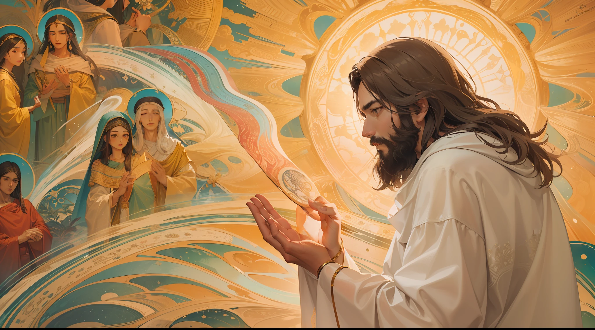Jesus, the Philosopher of Wisdom"
description:
In this unique creation in SeaArt, we portray Jesus Christ as a philosopher of wisdom, Exploring the depths of human knowledge and understanding. With delicate strokes and evocative colors, This image captures the transcendental essence of his wisdom and compassion.
The scenario shows Jesus in the midst of a serene environment, surrounded by disciples and followers eager to absorb his transformative words. Seu olhar profundo reflete uma mente iluminada, mergulhada nas verdades universais do ser e do existir.
Por meio dessa arte inspiradora, Witness the fusion between spirituality and the search for truth, representing Jesus not only as a historical figure, but as an eternal symbol of wisdom and love. His calm posture and gentle gestures radiate a presence that transcends time, inviting us to reflect on the purpose of life and the mysteries of the universe.
Explore cada detalhe meticuloso desta imagem, where knowledge and compassion come together in harmony. Feel the connection to the brilliant mind of the Philosopher of Wisdom and let his words touch the core of your soul.
Ao contemplar essa obra, allow yourself to be inspired by the timeless lessons Jesus taught us, inviting us to seek inner truth and to understand the inestimable value of empathy and mutual understanding.
Get ready for a journey of reflection and self-discovery, in which the philosophy of Jesus echoes through the ages, illuminating the path to a more meaningful and enriching existence.