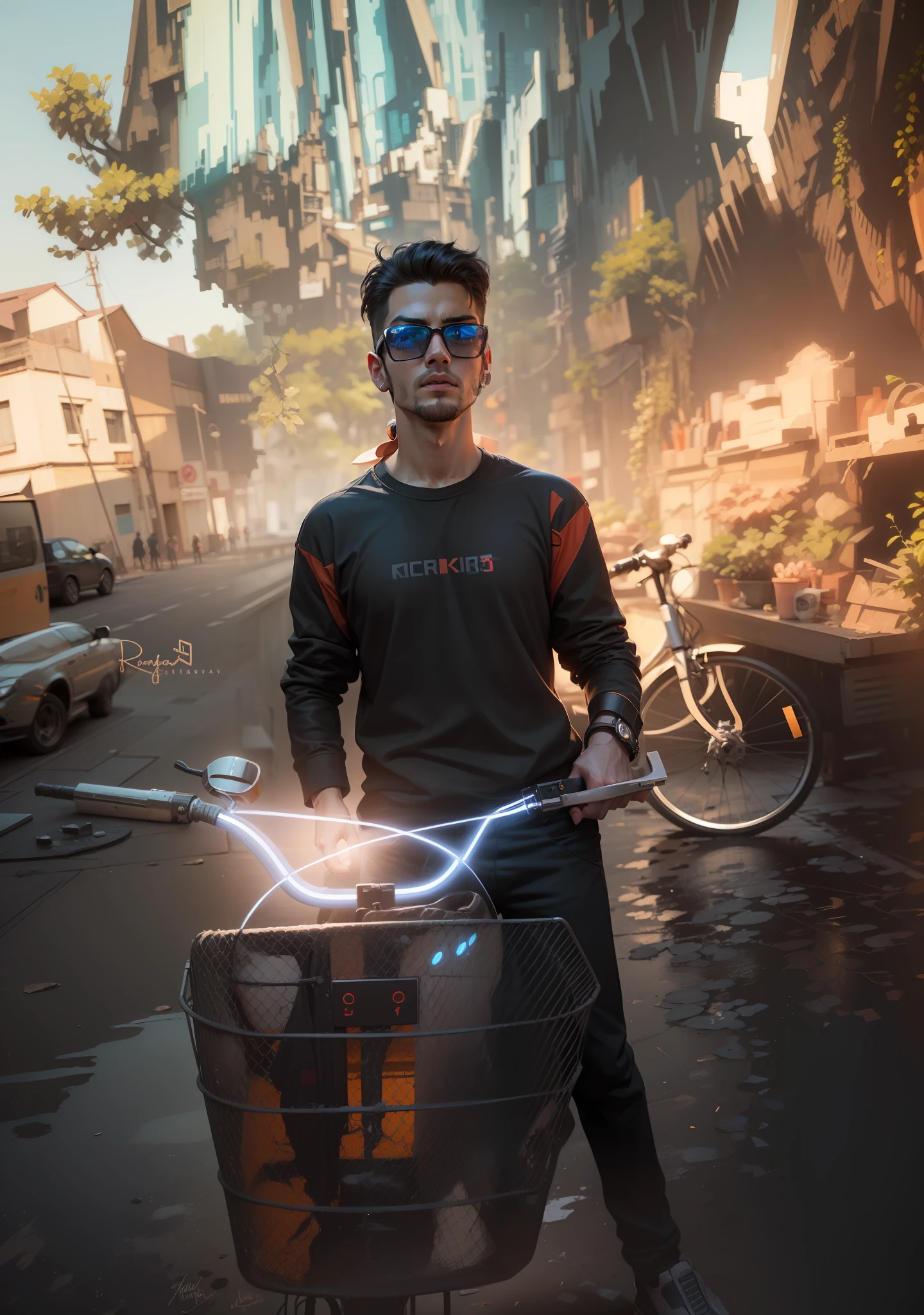 Change background cyberpunk handsome boy , realistic face , 8k , ultra realistic , much realistic