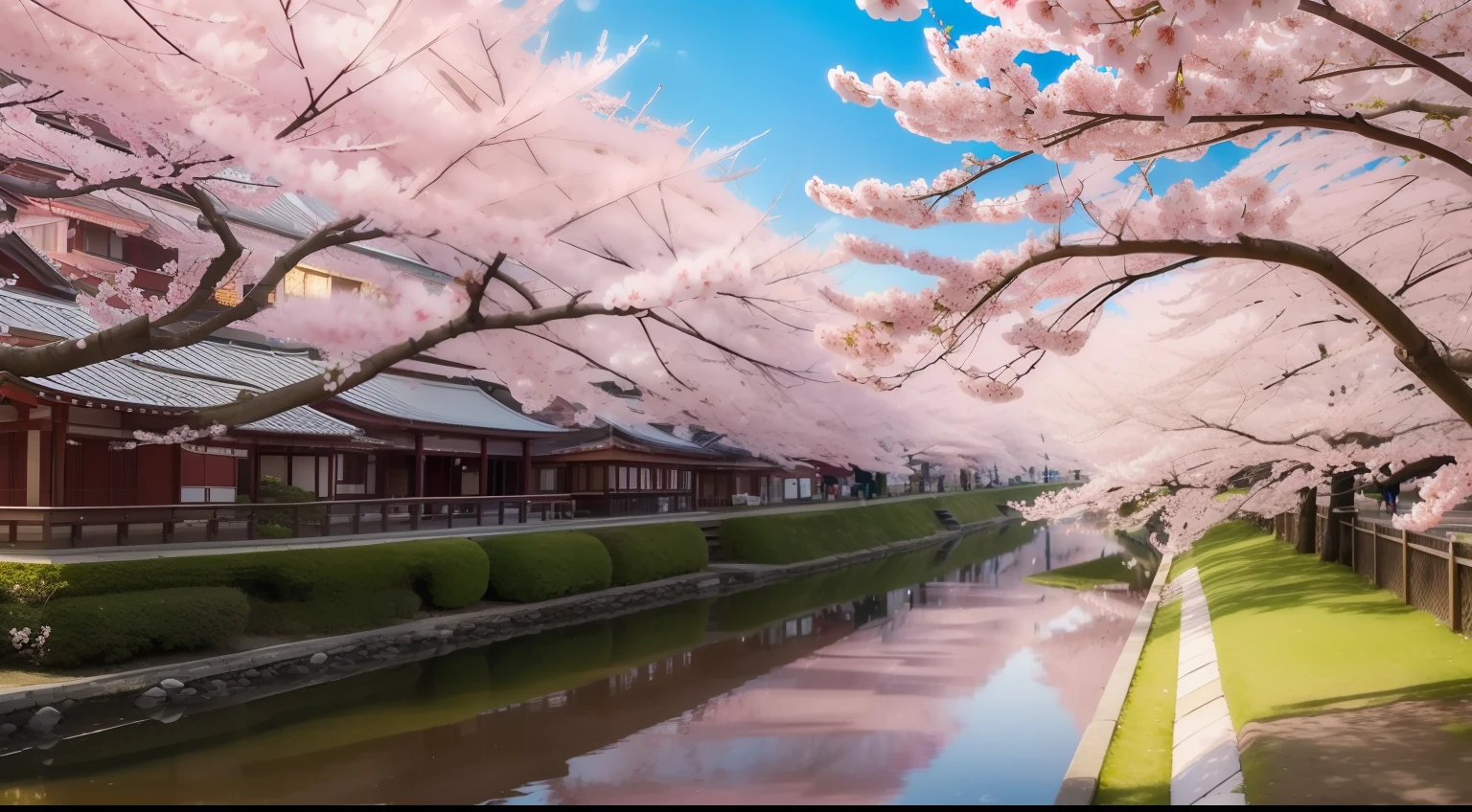 Cherry Blossoms, Springtime, Serene Landscapes: Capture the beauty of Japan's iconic cherry blossoms in full bloom during the enchanting spring season. Serene landscapes adorned with delicate pink petals await!