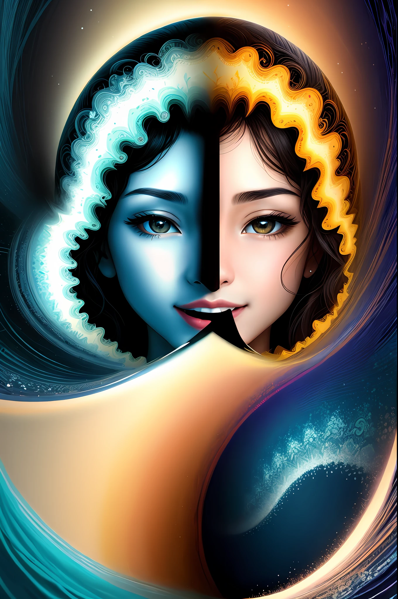 arte greatwave Alex rosa arte Fractal Face Splitting feliz