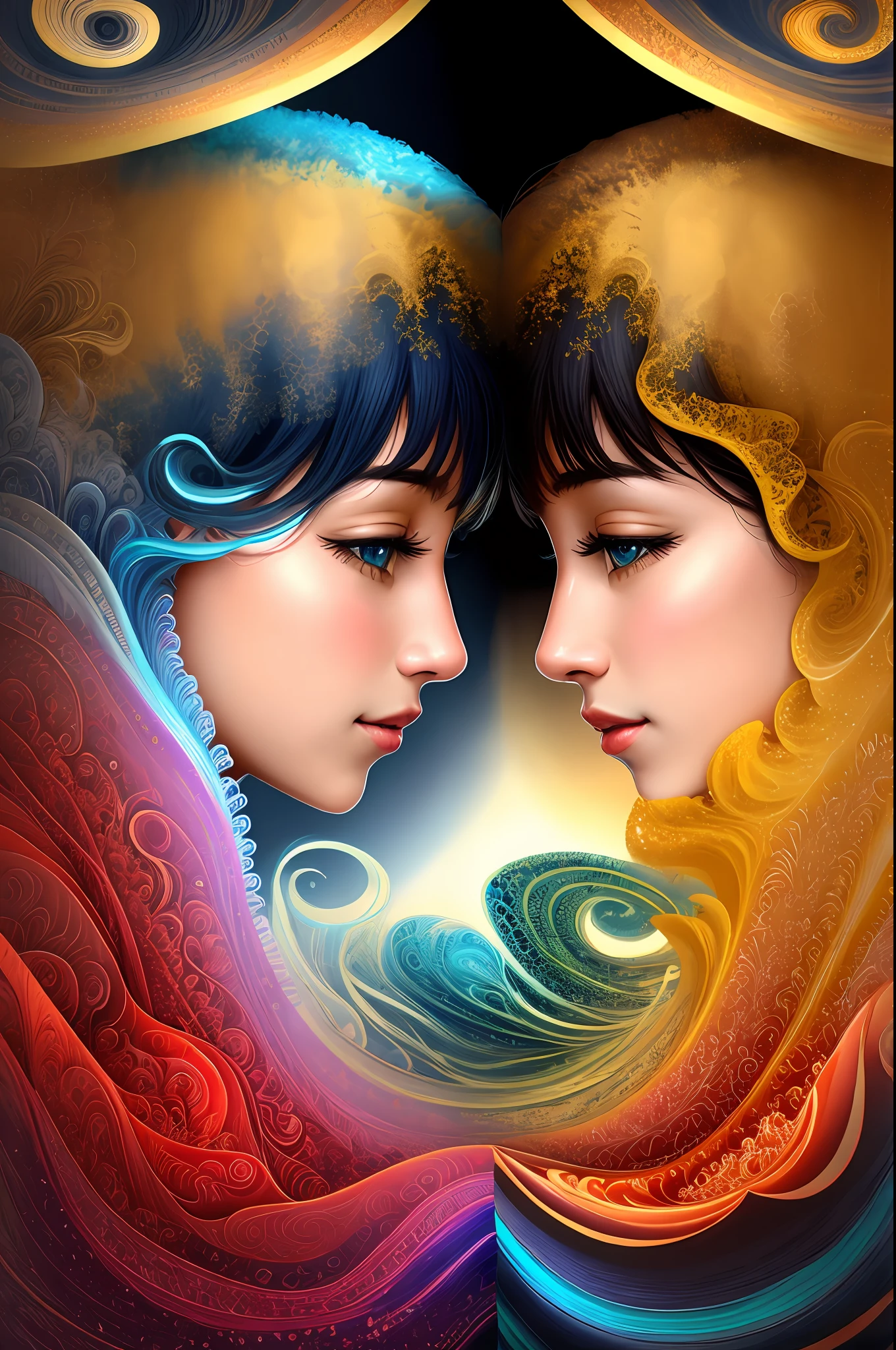arte greatwave Alex rosa arte Fractal Face Splitting feliz