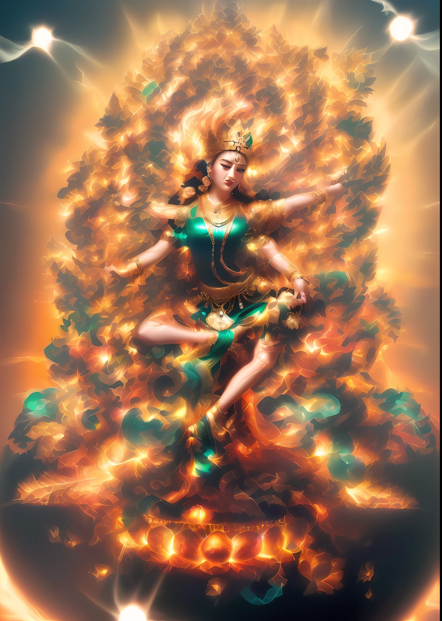 Red-skinned woman, Beautiful figure,an ultrafine detailed painting, lava and fire goddess,(primitive:1.2),(realisticlying:1.4),(Sharpness:1.2),(A woman who is),16 yaers old,(((body high:1.5))),(((Gemstones refract dazzling light))),((middlebreast:1)),(Abs:0.7),(glute:1.2),(healthy-looking skin, Thin skin, seductiveexpression, 二重まぶた,Jelly textured lips, Glowing lips,Small upturned lips,There is an eye in the middle of the forehead,(No clothes),Shiny skin,(((Flawless skin texture))),Real pores,ctextured skin,choker necklace,Yingluo,(Wear gemstones,pearls,hisui,amber,),((Gorgeous and exquisite crown,gemstone setting)),(Dynamic hair,Hair hanging down the shoulders,Beaded hairpins,Nobile,Wet skin texture),Glossy glossy skin,Glowing skin,Radiant hair,eyes looking at the lens,The head is illuminated with an aperture,The body shines,
High quality detailing, Cinematic lighting,((Contre-Jour)),absurderes, unbelievable Ridiculous, hugefilesize, ultra - detailed, A high resolution, The is very detailed,best qualtiy,tmasterpiece,illustratio,The is very detailed,CG,unified,8k 壁纸,Amazing Cleavage,finely detailled,tmasterpiece,(((dynamicposes))),(((A fighting stance))), ((Correct anatomy)),(((Correct dissection))