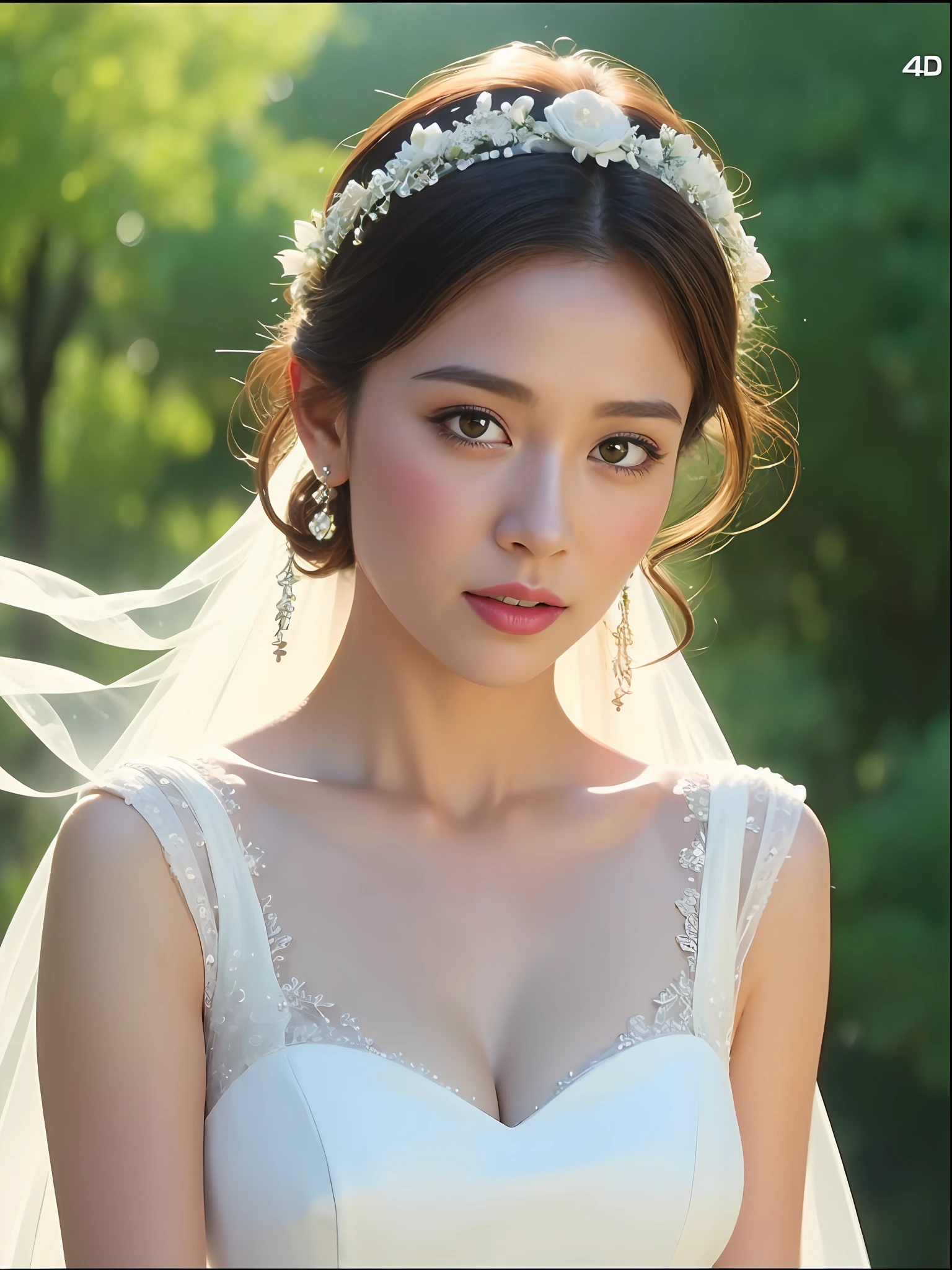 1 beautiful white wedding dress bust(Best quality, Detailed details, Masterpiece, , 4K, ,Ultra-realistic Highly detailed Canon videography )
