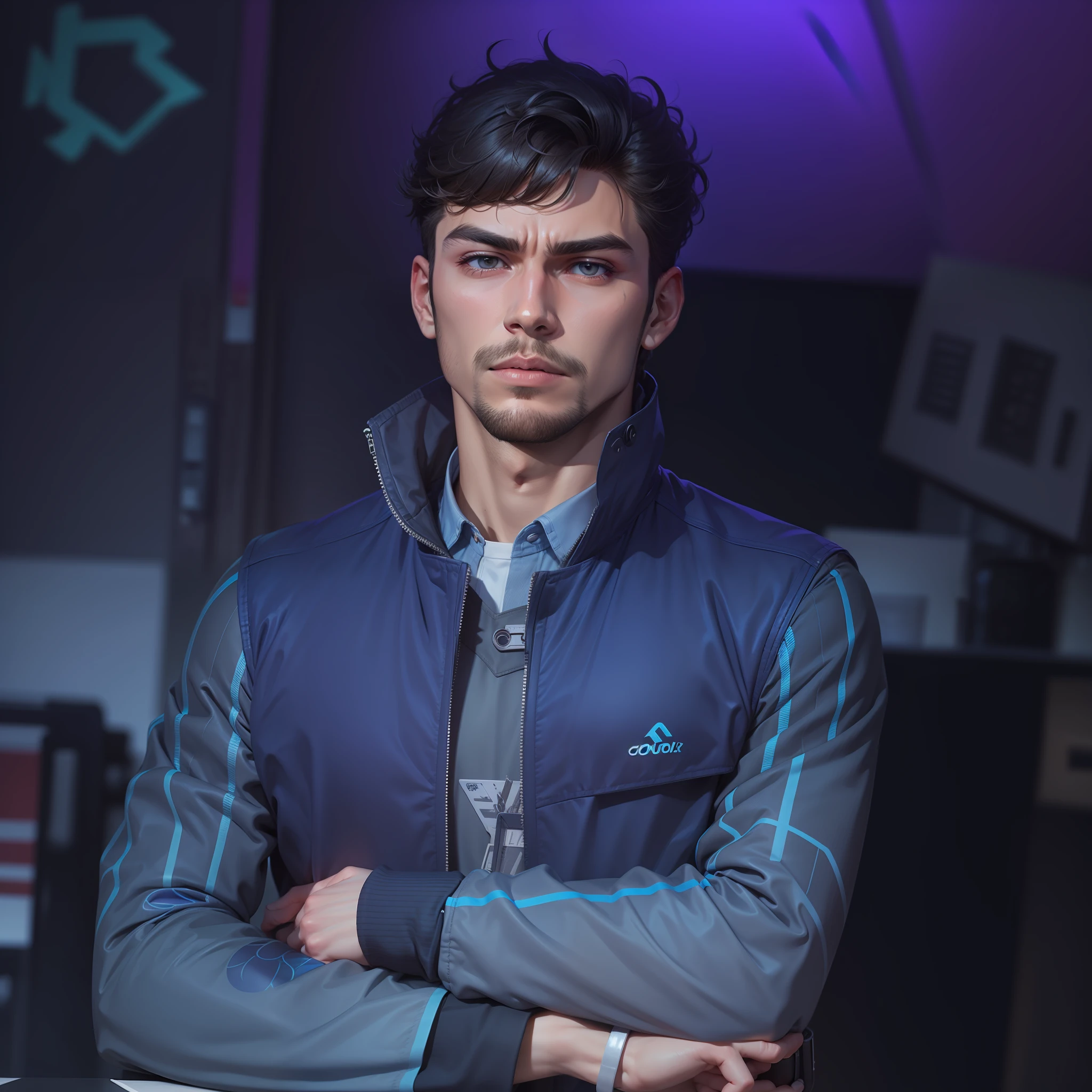 Change background cybrpunk handsome stylish ai realstick face