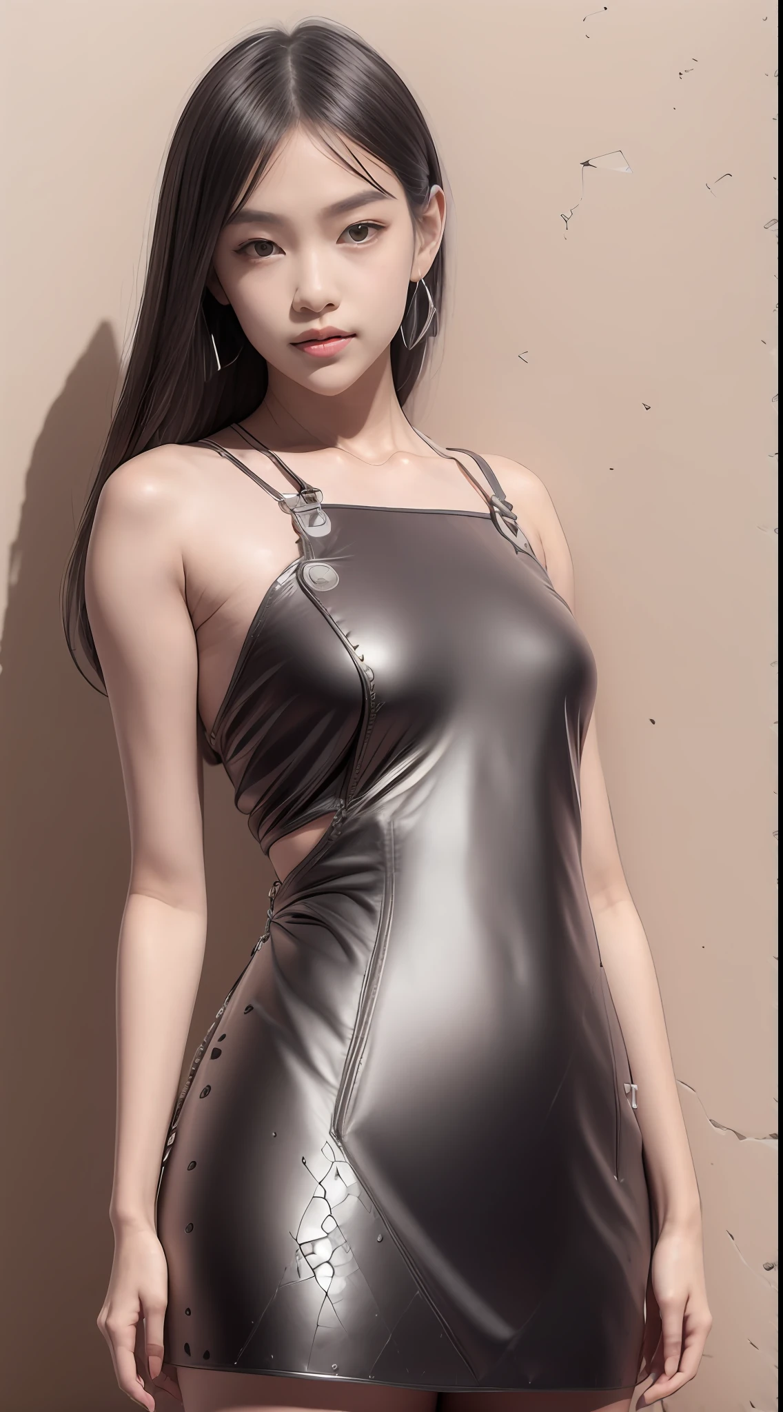 （tmasterpiece，k hd，hyper HD，4K）brunette color hair，14 years old Japanese girl，Uniform skirts，Emphasize the lips，Big white mouth，Soft lips，Glossy lips，The girl has fair and tender skin，Soft hair like slippery silk，Sparkling，Almost reluctant to look away。But you know，She wore a slip dress！Imagine that，She just wore a dress，Go shopping in bustling Sanlitun，One can't help but want to take a closer look。Take a closer look, desi，She dresses stylishly，The skirt flutters in the wind，It's like adding a touch of energy to the whole street，Sit on a crocodile skin train，Face-to-face perspective，（From the angle below），Sit in a train crocodile leather seat，sitting in front，Lip zoom camera，head portrait，Head down and sleepy-eyed，looking at the viewer only"， best qualtiy， hyper HD， （realisticlying：1.4），， A high resolution， the detail， RAW photogr， Sharp Re， Nikon D850 Film Stock Photo by Jefferies Lee 4 Kodak Portra 400 Camera F1.6 shots, Rich colors, ultra-realistic vivid textures, Dramatic lighting, Unreal Engine Art Station Trend, cinestir 800，