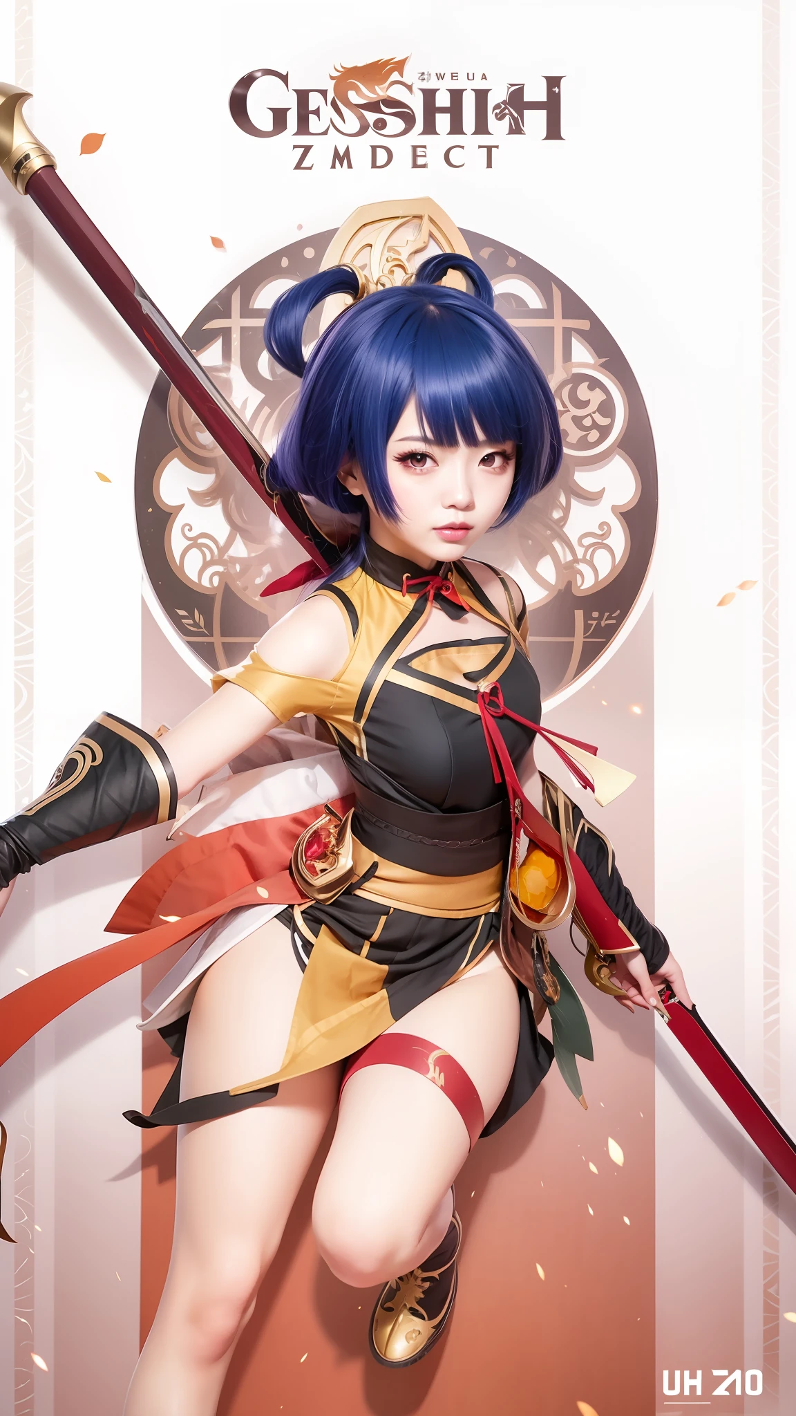 um close up de uma pessoa segurando uma espada e uma espada, Impacto de Ayaka Genshin, ayaka jogo genshin impact, Zhongli, Genshin Impact, Ryuu, Megumin, cushart krenz arte chave feminina, Retrato de Onmyoji, Keqing de Genshin Impact, Kunoichi, yun ling, spear, HD, 4k, rtx, beaty