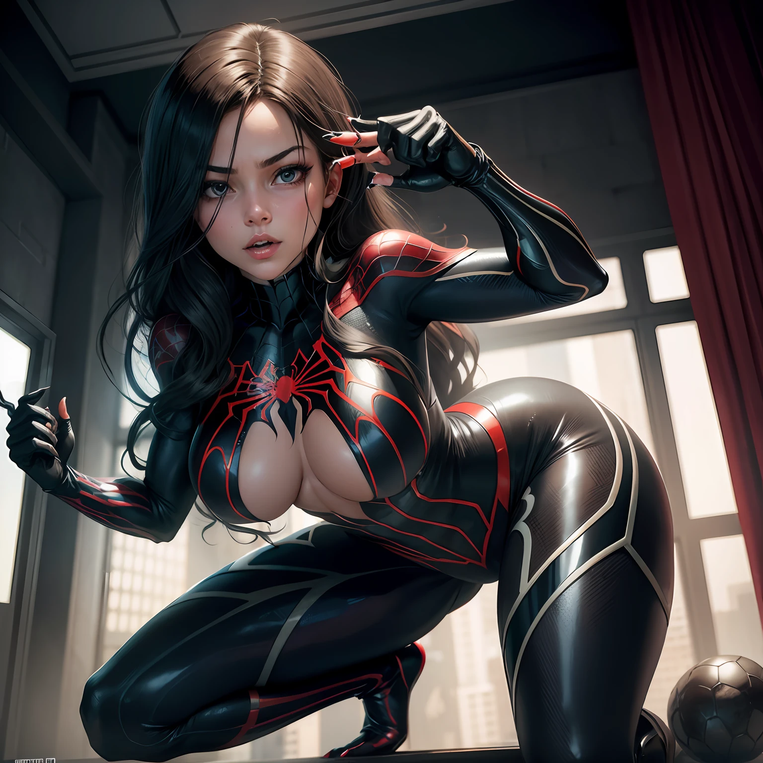 spiderwoman poseida por venom